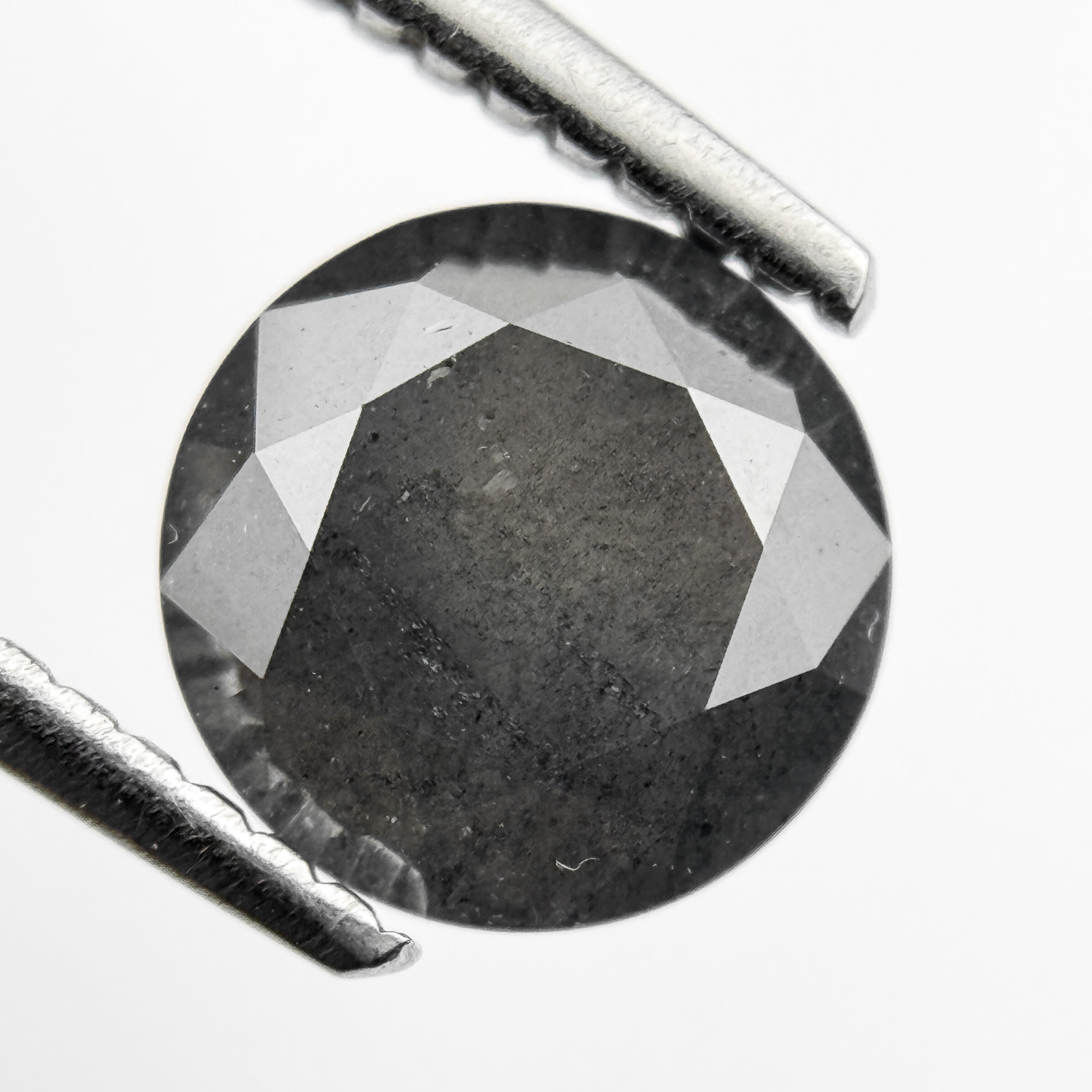 1.59 Ct Round Brilliant Cut Grey Natural Galaxy Diamond