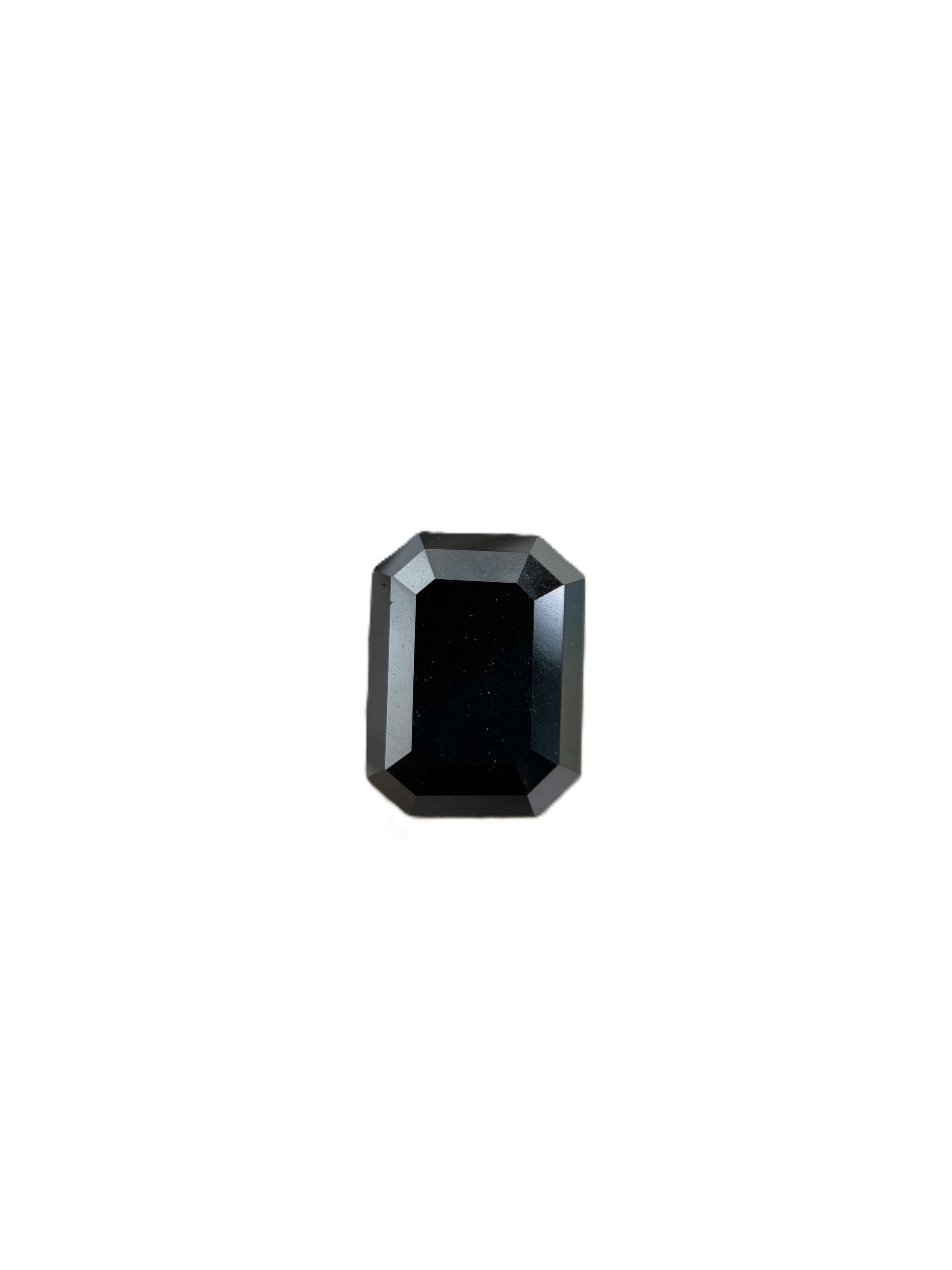 2.13 Ct Emerald Rose Cut Black Natural Salt and Pepper Diamond
