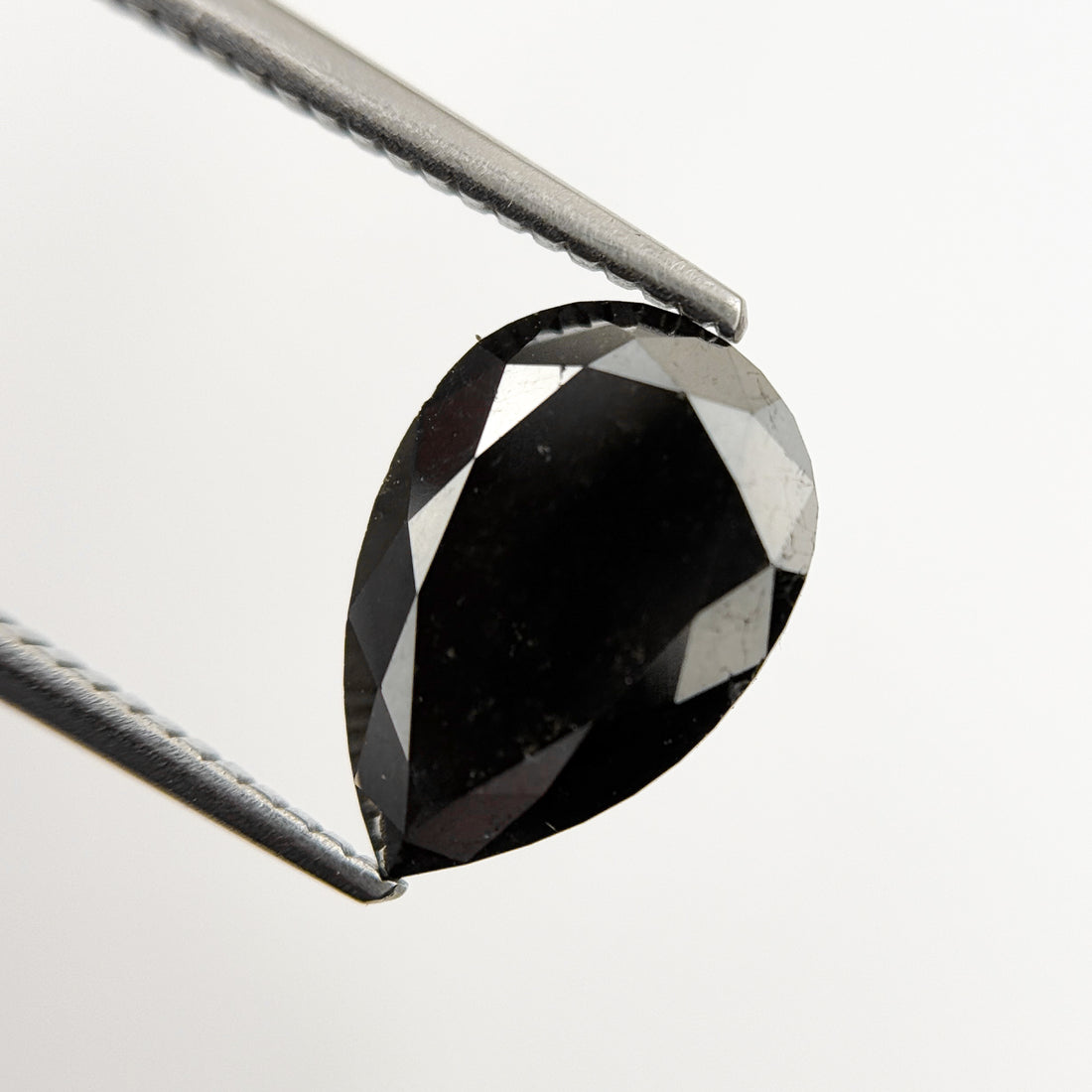 12 MM Pear Rose Cut Black Natural Fancy Diamond