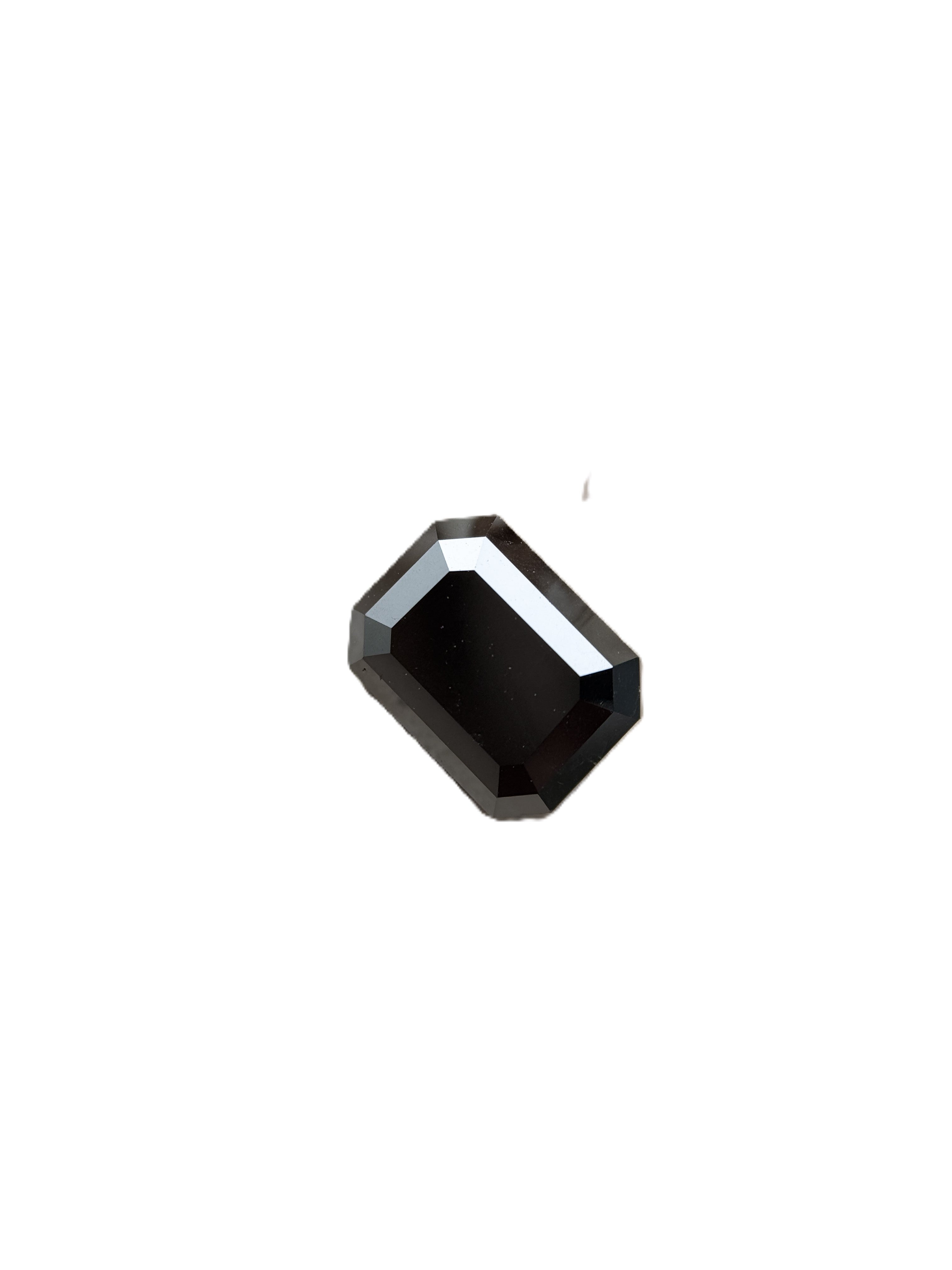 2.13 Ct Emerald Rose Cut Black Natural Salt and Pepper Diamond