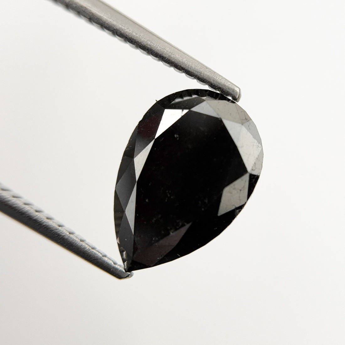 12 MM Pear Rose Cut Black Natural Fancy Diamond
