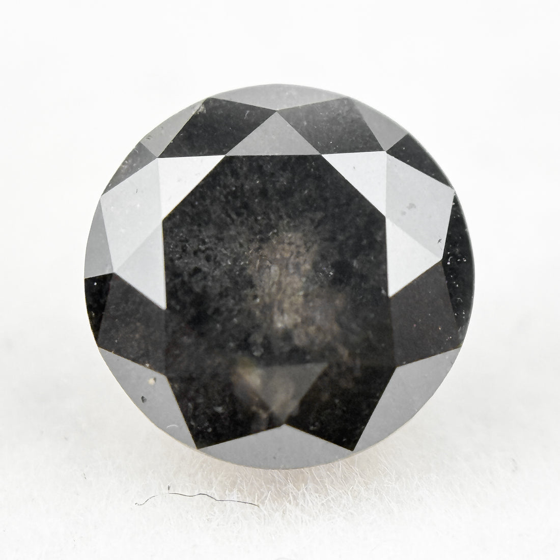 1.53 Ct Round Brilliant Cut Black Natural Galaxy Diamond
