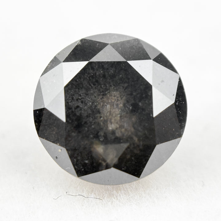 1.53 Ct Round Brilliant Cut Black Natural Galaxy Diamond