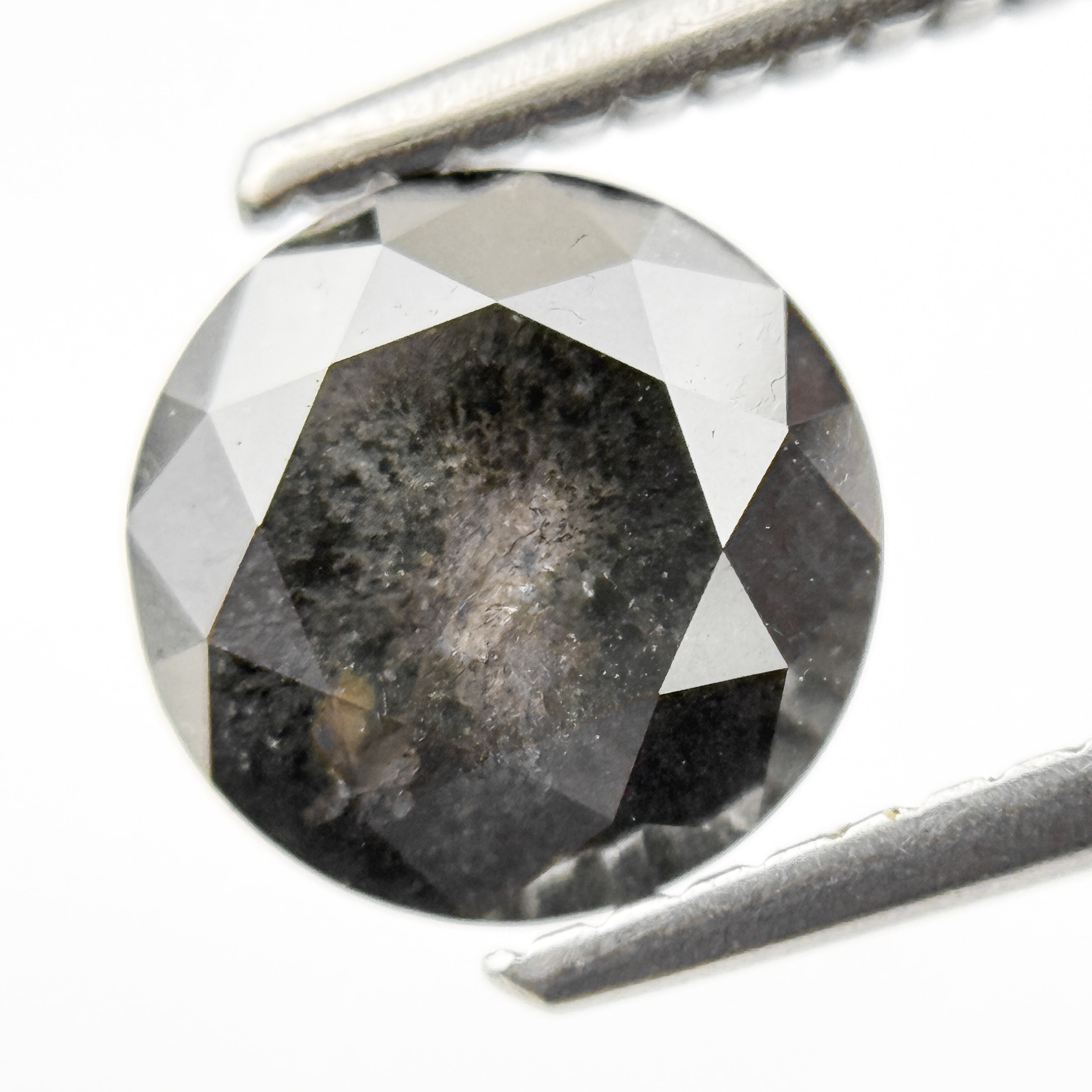 1.53 Ct Round Brilliant Cut Black Natural Galaxy Diamond