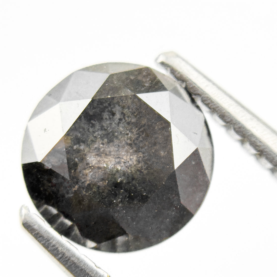 1.53 Ct Round Brilliant Cut Black Natural Galaxy Diamond