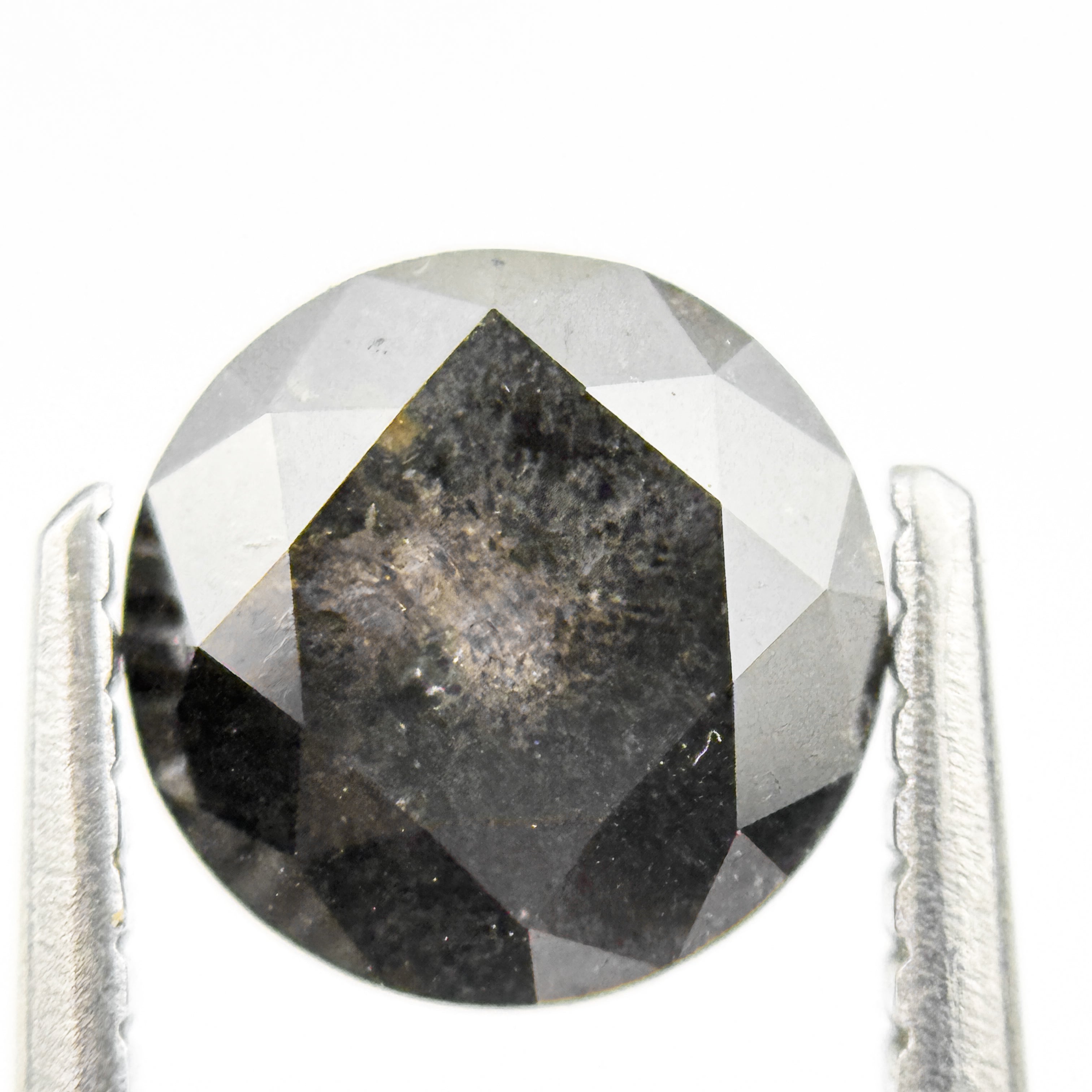 1.53 Ct Round Brilliant Cut Black Natural Galaxy Diamond