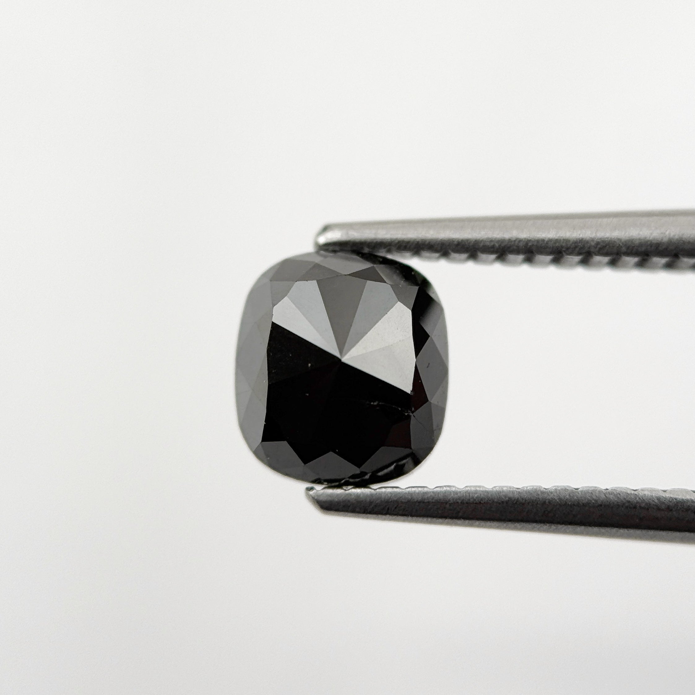 1.45 Ct Cushion Rose Cut Black Natural Fancy Diamond