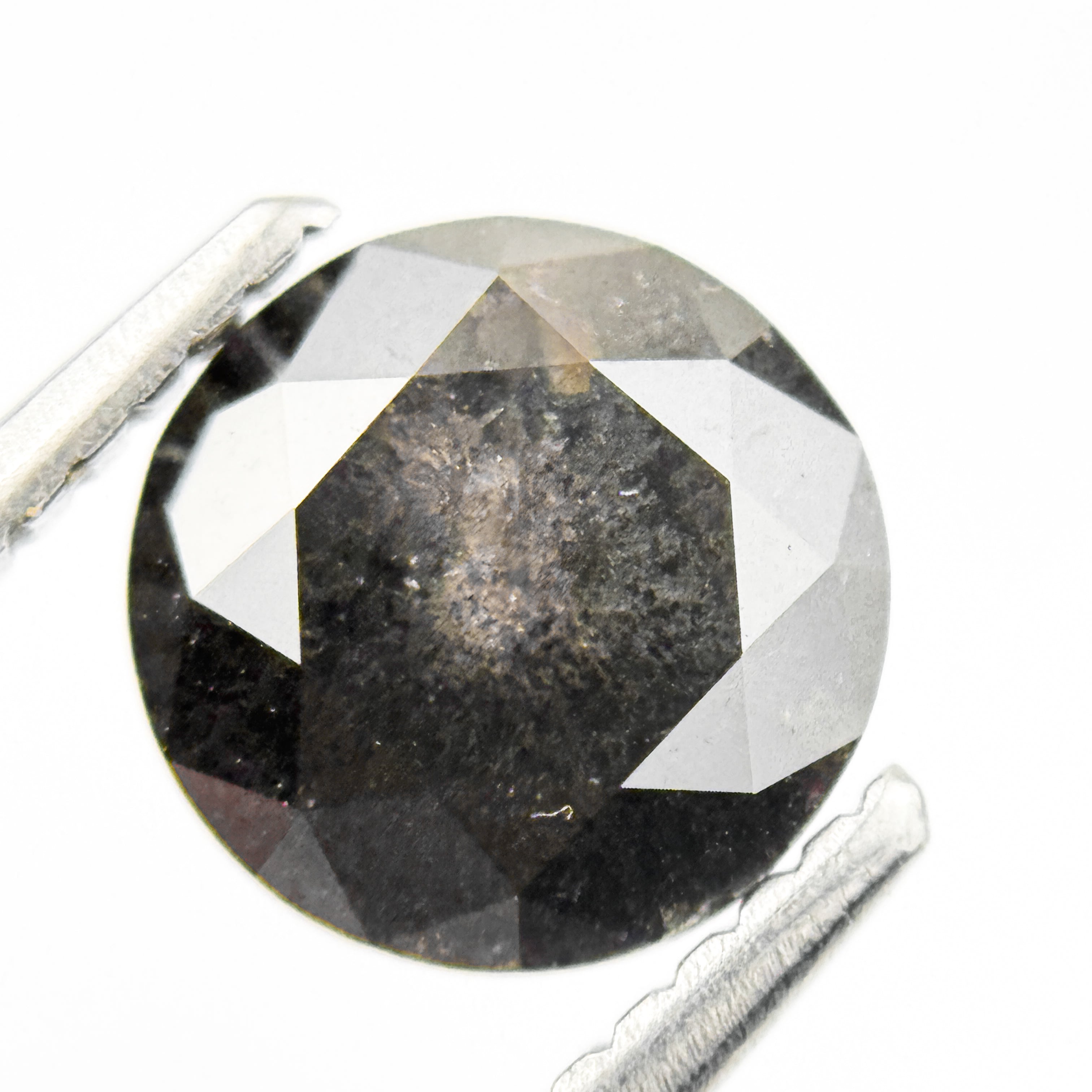 1.53 Ct Round Brilliant Cut Black Natural Galaxy Diamond