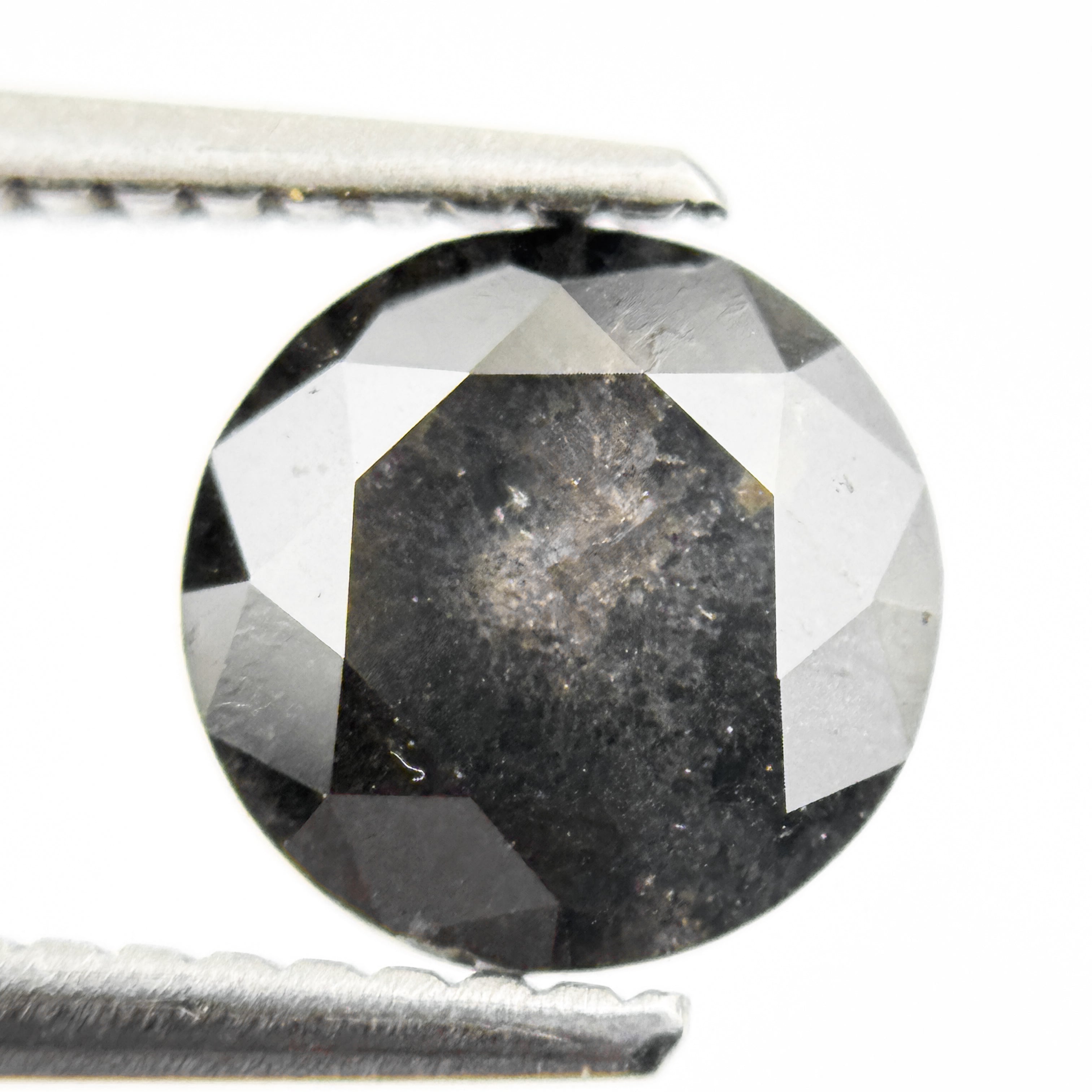 1.53 Ct Round Brilliant Cut Black Natural Galaxy Diamond