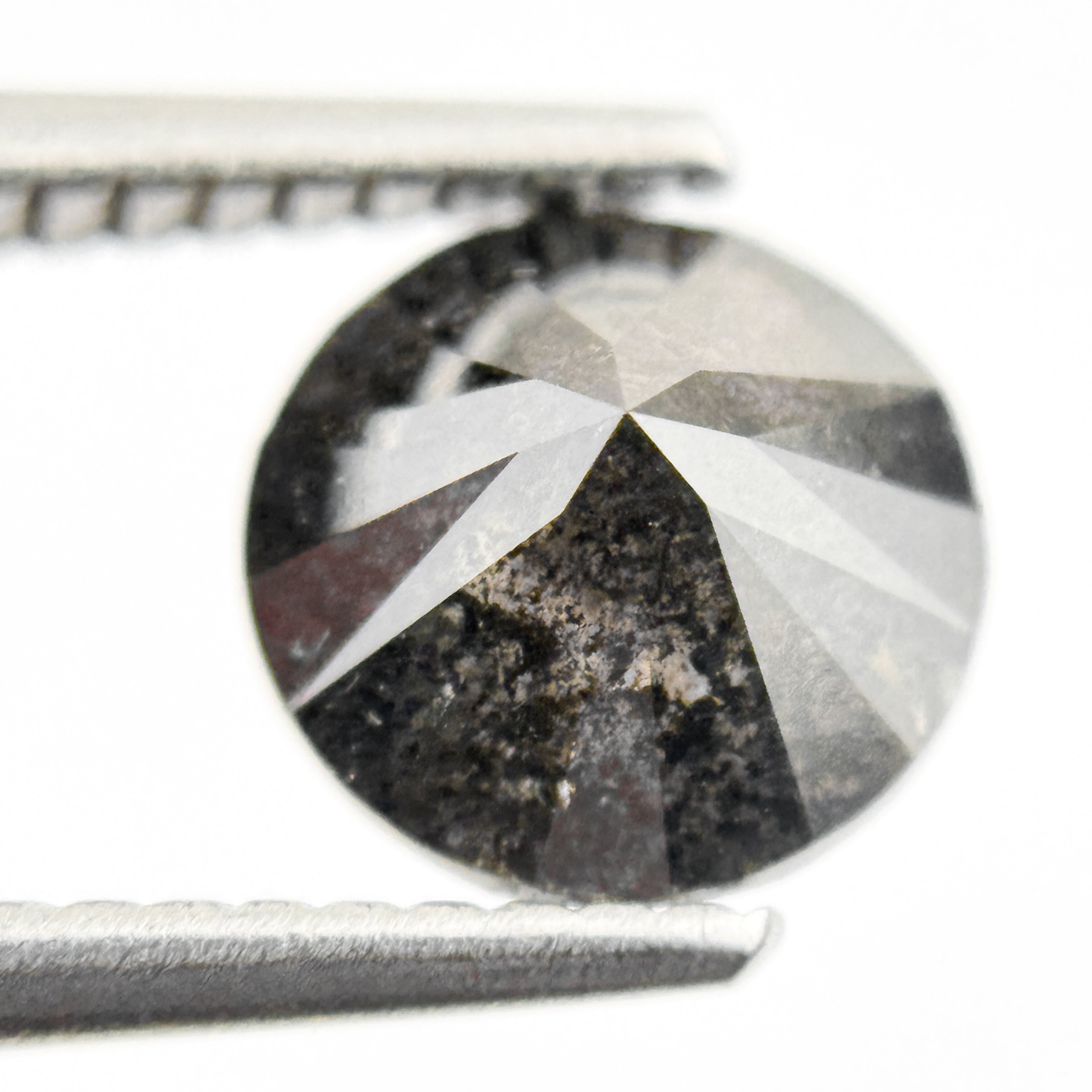 1.53 Ct Round Brilliant Cut Black Natural Galaxy Diamond