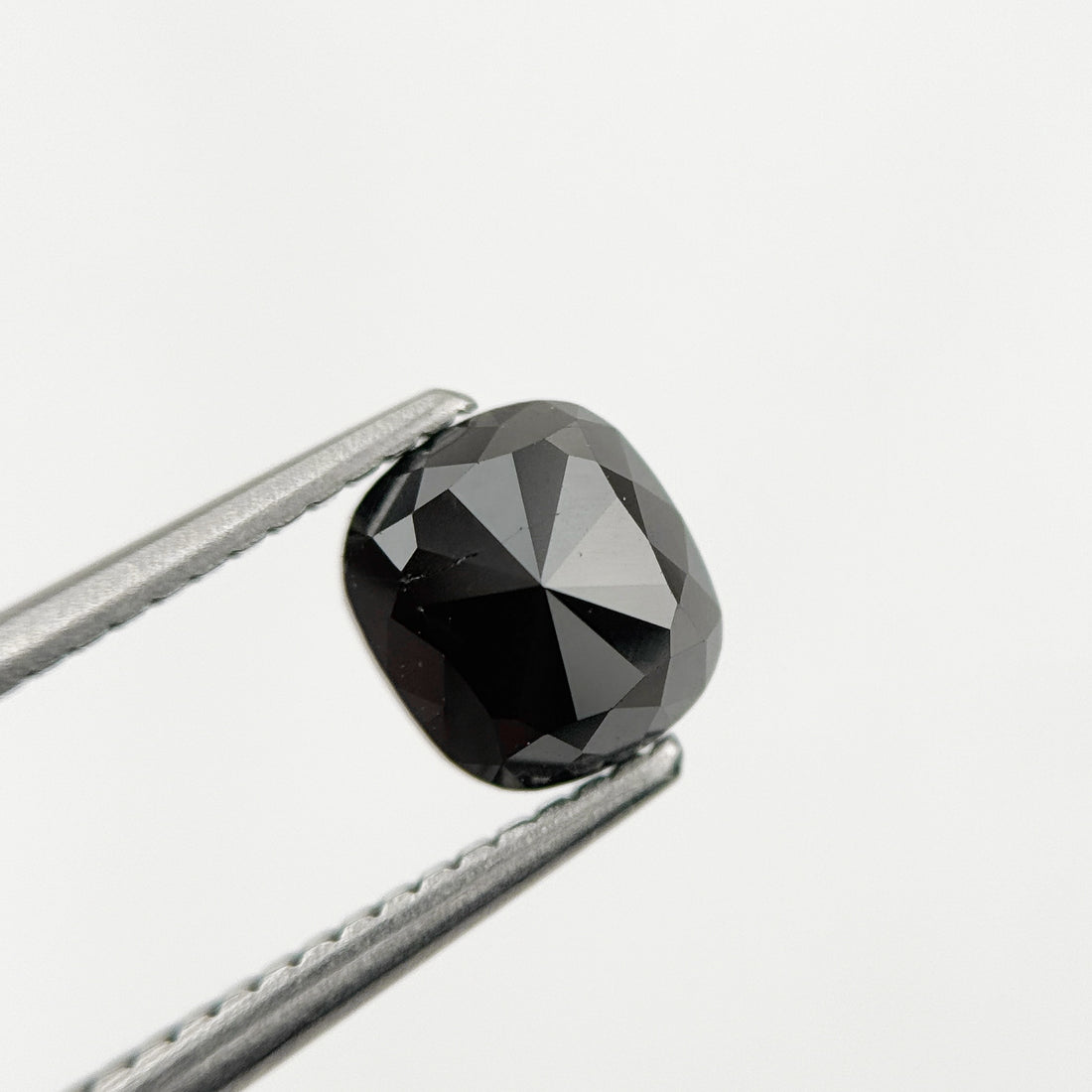 1.45 Ct Cushion Rose Cut Black Natural Fancy Diamond