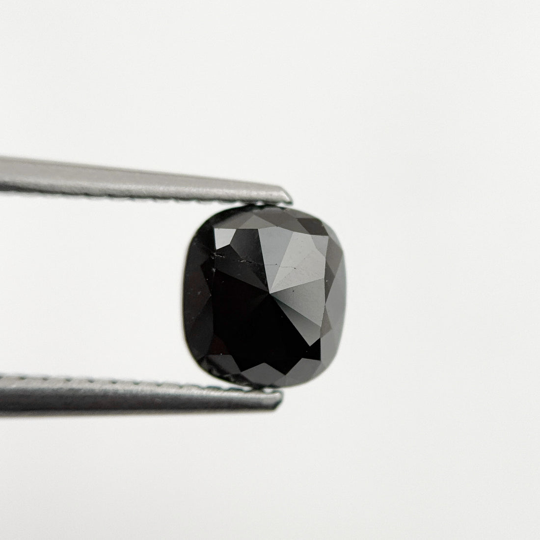 1.45 Ct Cushion Rose Cut Black Natural Fancy Diamond