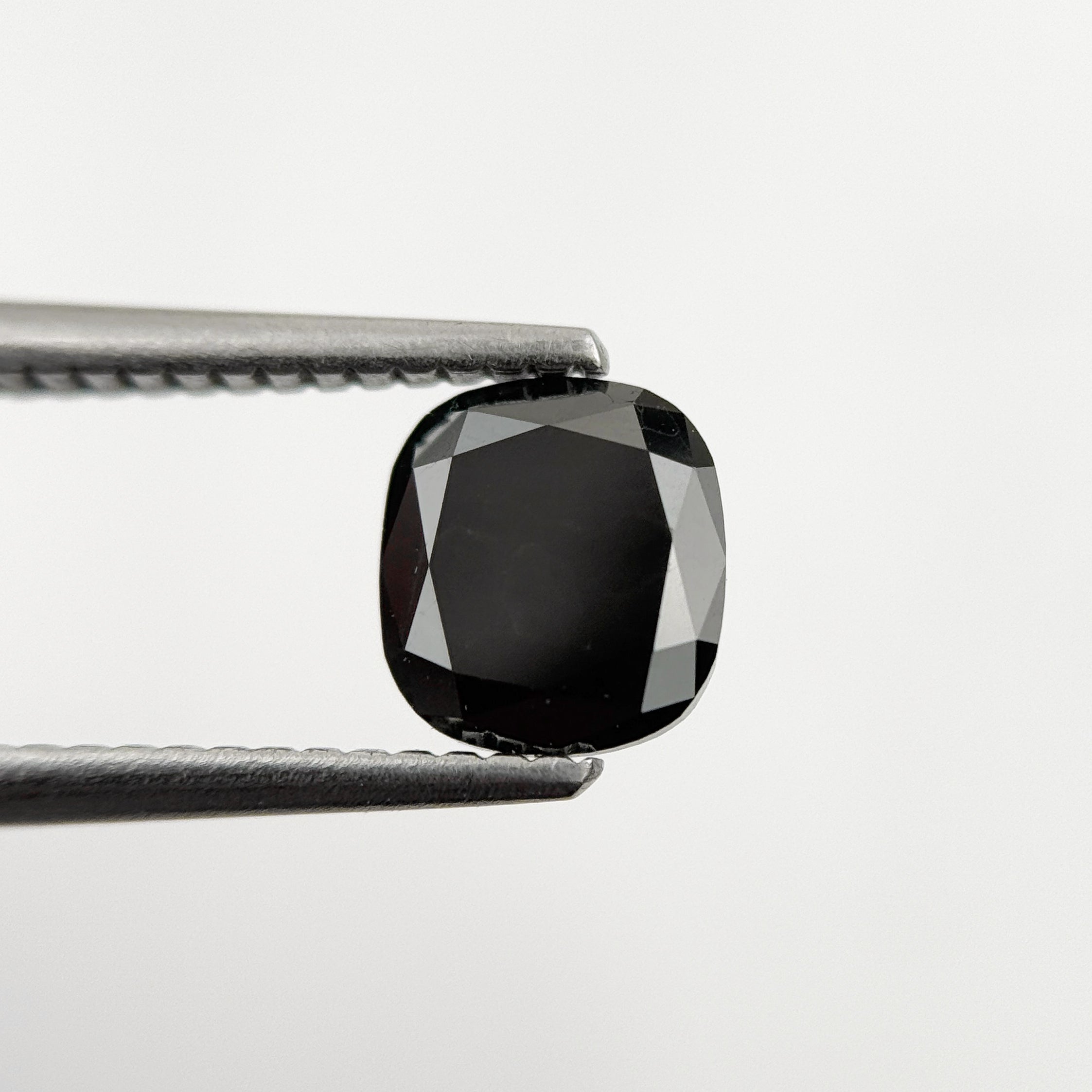 1.45 Ct Cushion Rose Cut Black Natural Fancy Diamond