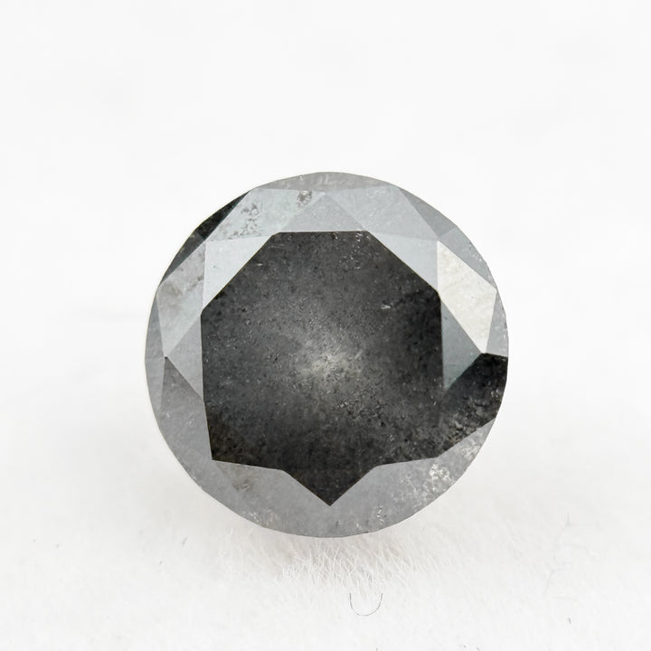 0.72 Ct Round Brilliant Cut Grey Natural Minimalist Diamond