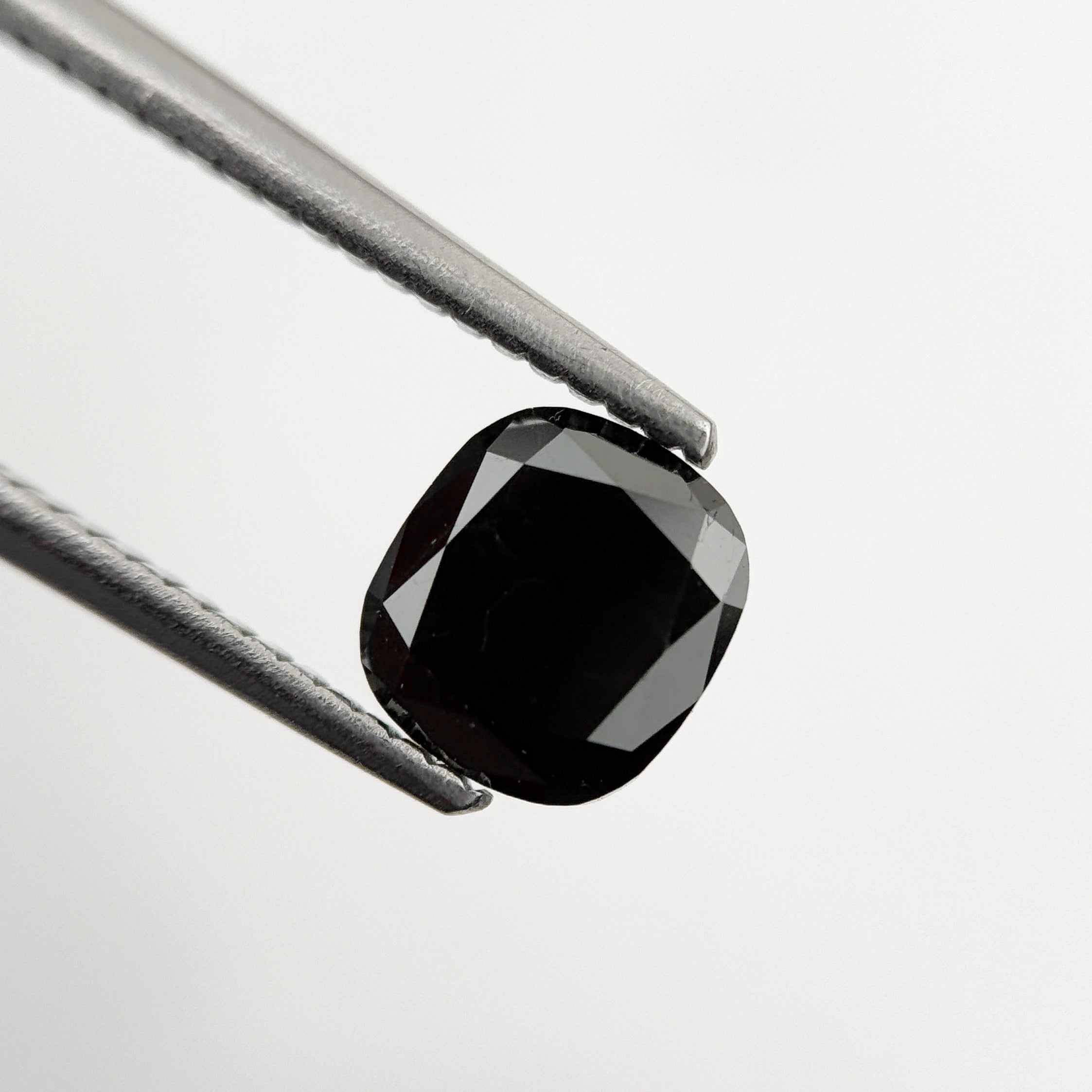 1.45 Ct Cushion Rose Cut Black Natural Fancy Diamond