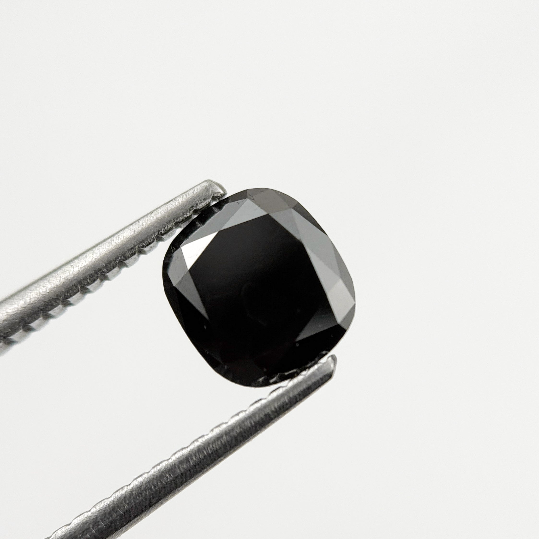 1.45 Ct Cushion Rose Cut Black Natural Fancy Diamond