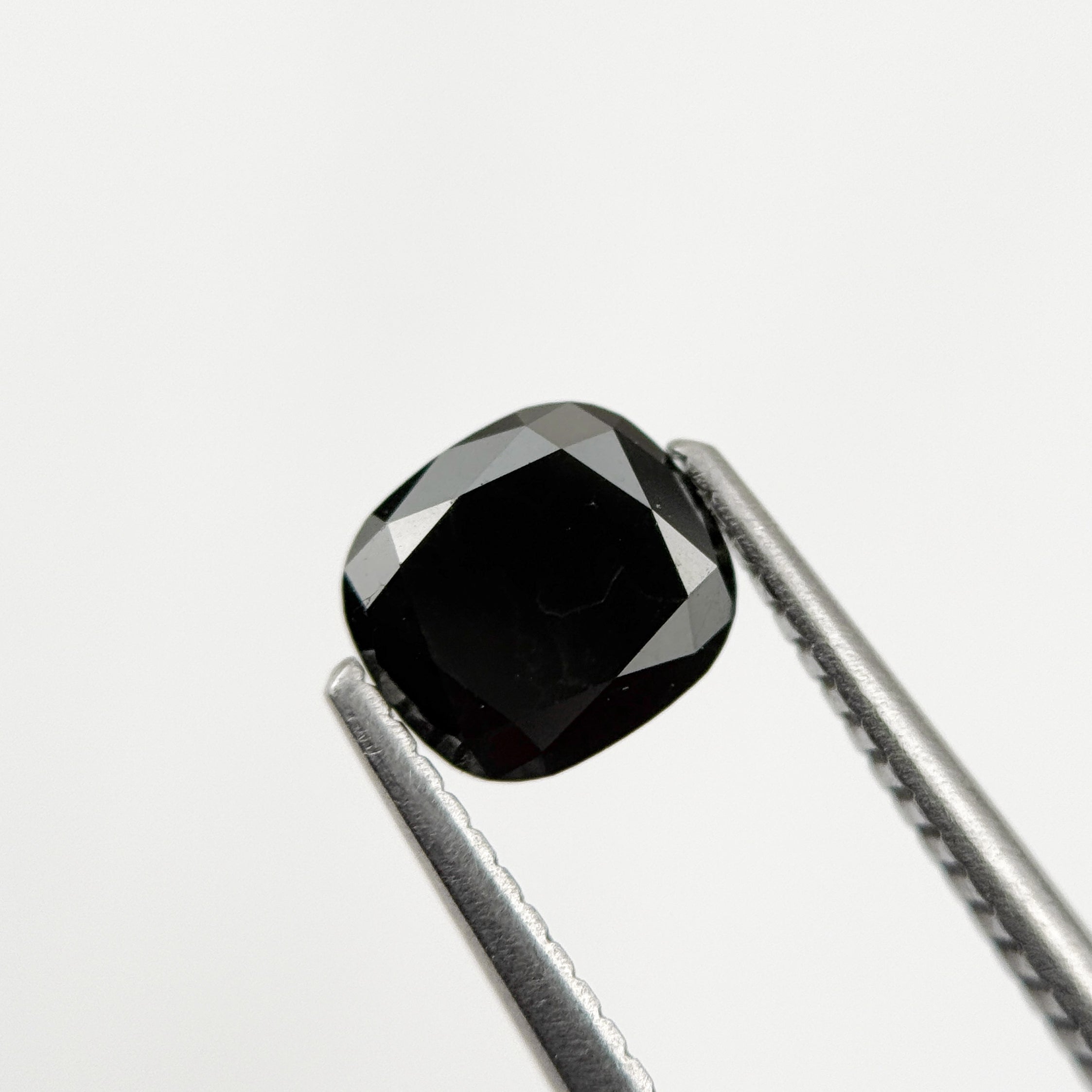 1.45 Ct Cushion Rose Cut Black Natural Fancy Diamond