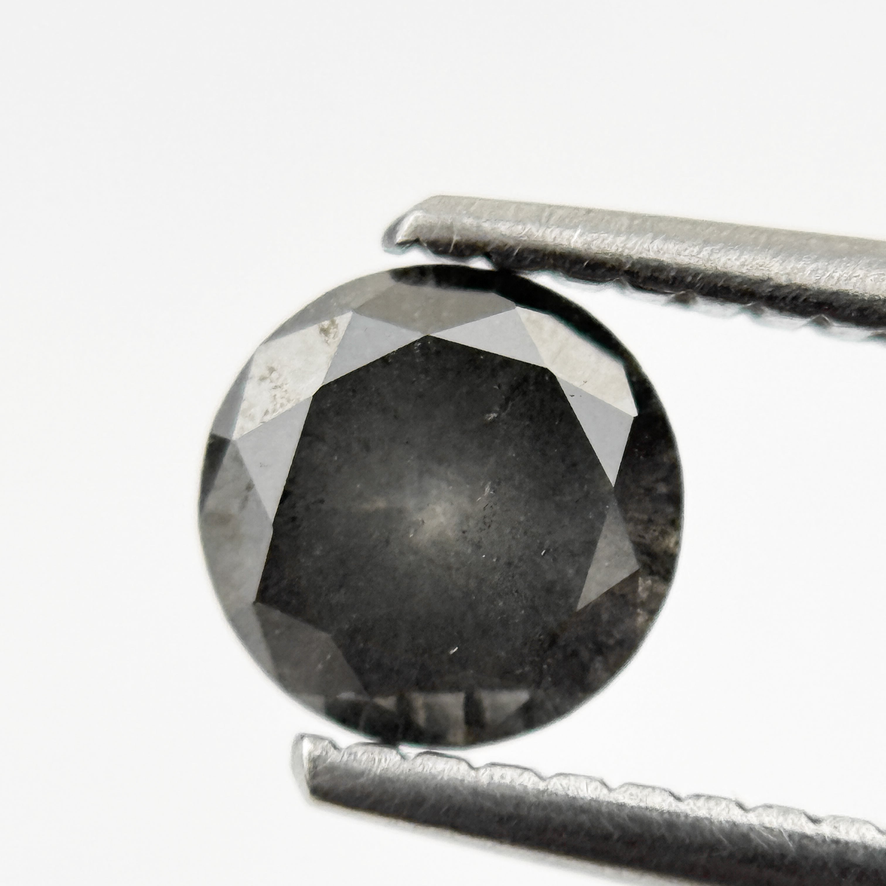 0.72 Ct Round Brilliant Cut Grey Natural Minimalist Diamond