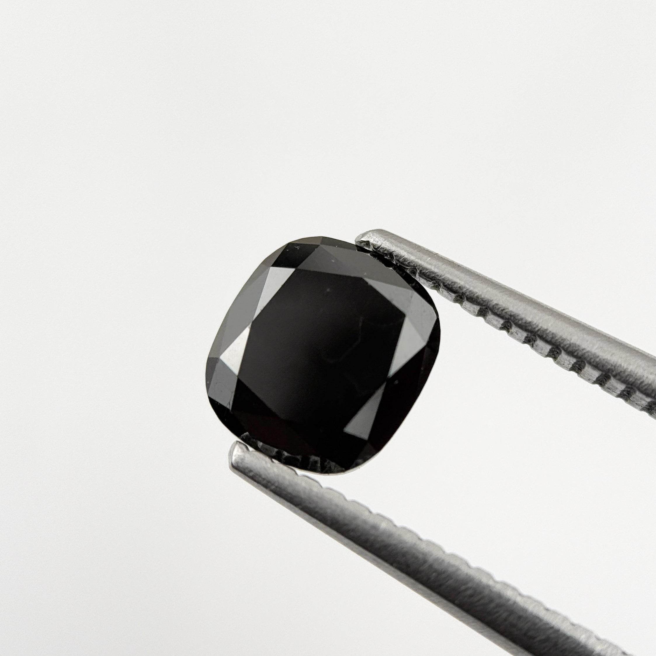1.45 Ct Cushion Rose Cut Black Natural Fancy Diamond