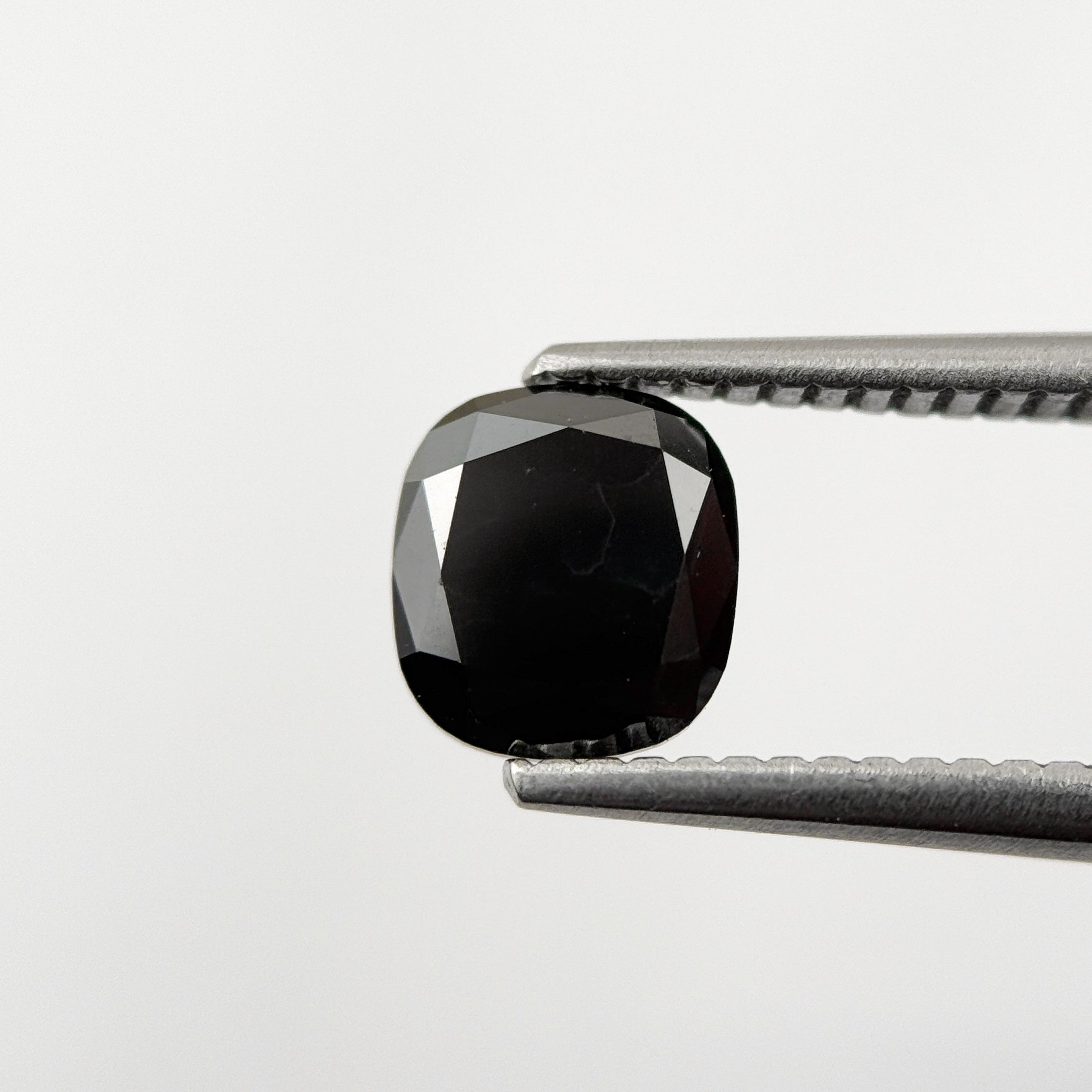 1.45 Ct Cushion Rose Cut Black Natural Fancy Diamond