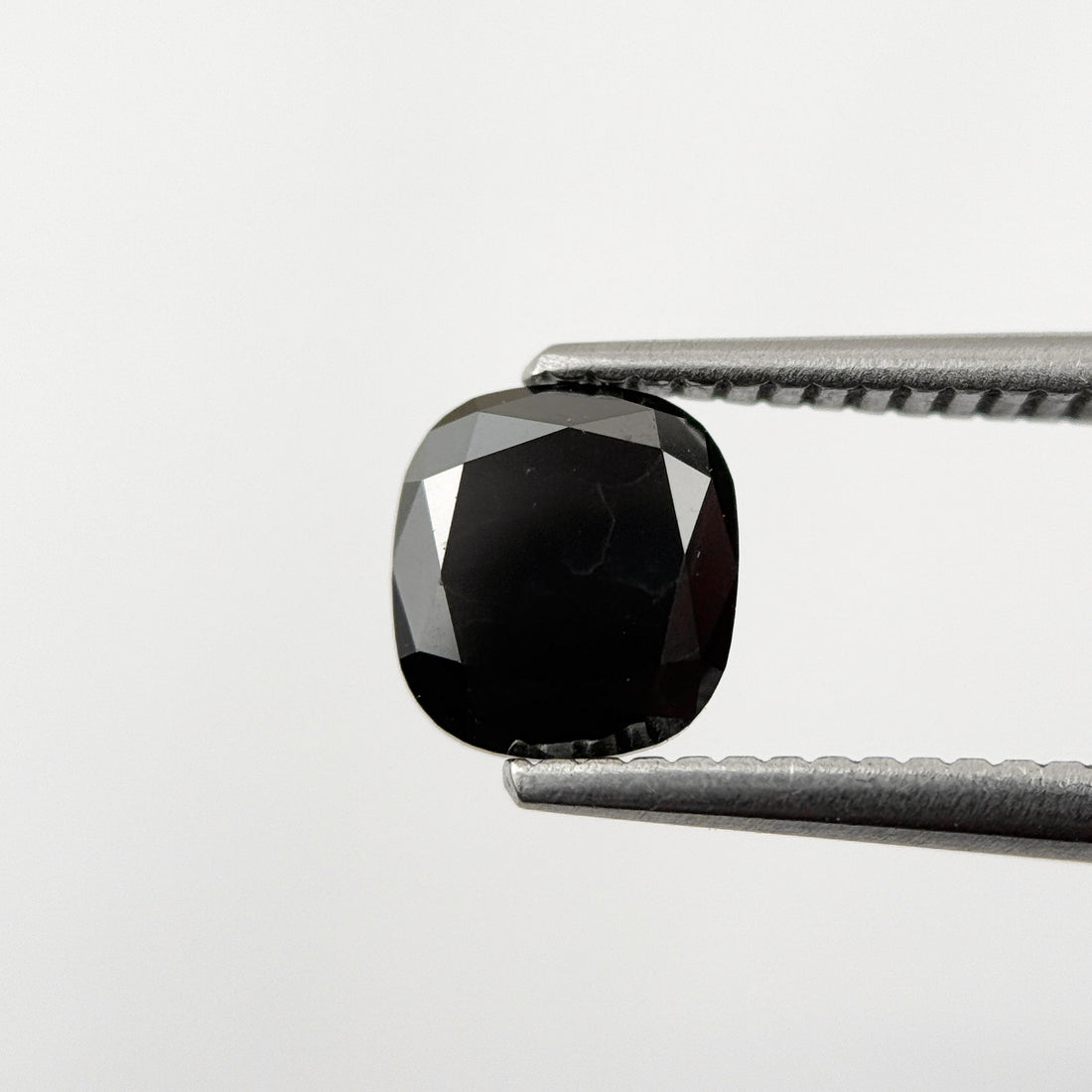 1.45 Ct Cushion Rose Cut Black Natural Fancy Diamond