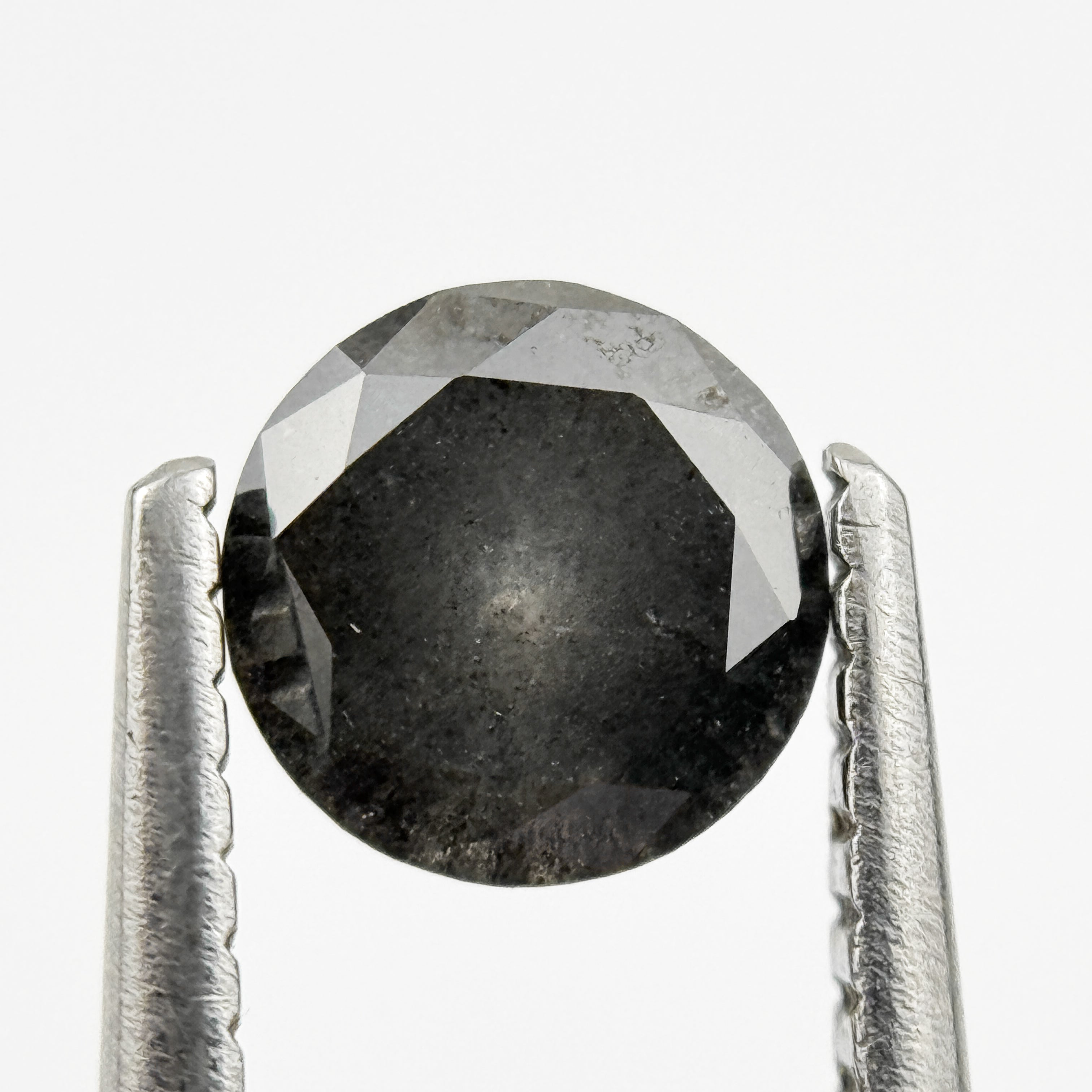 0.72 Ct Round Brilliant Cut Grey Natural Minimalist Diamond