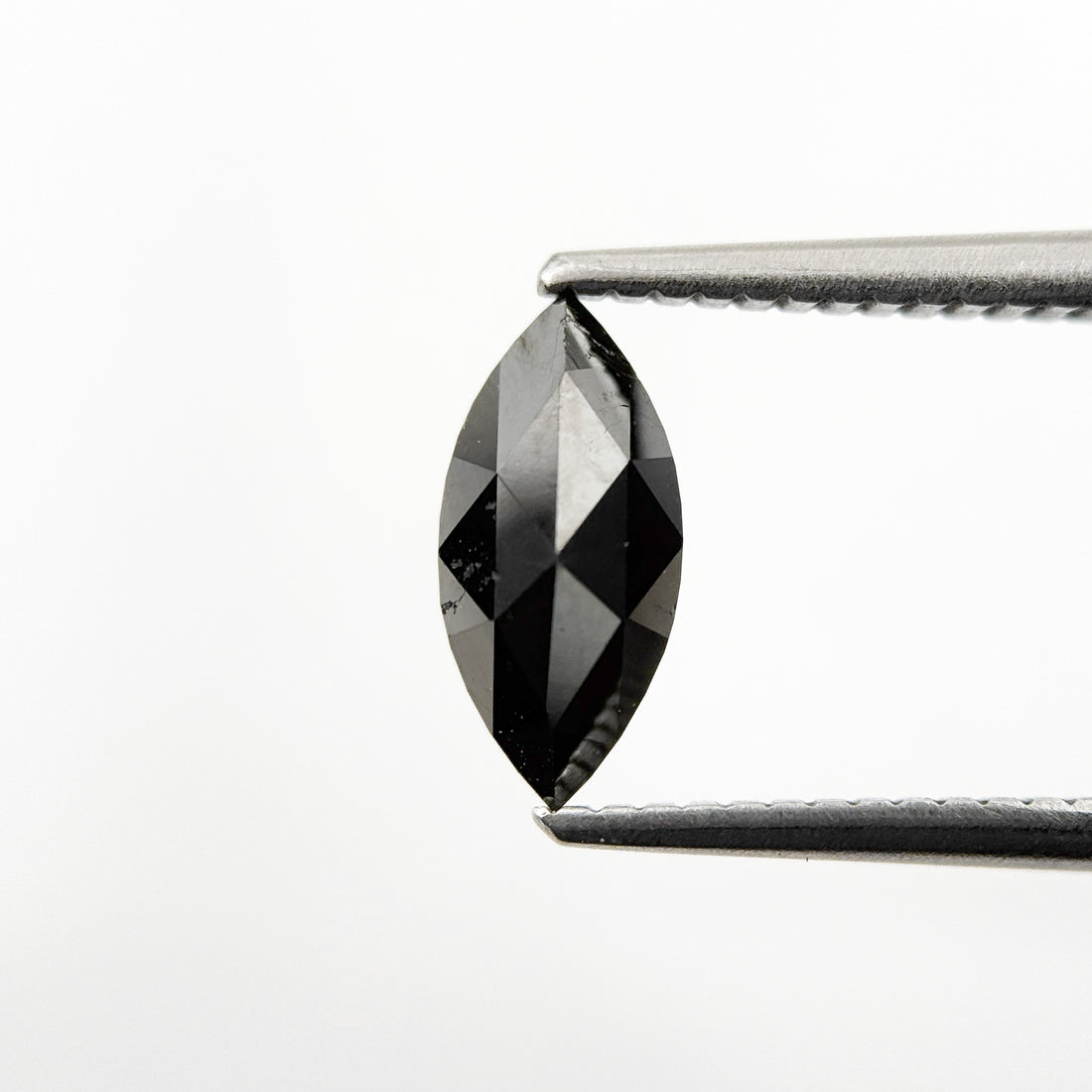 1.01 Ct Marquise Rose Cut Black Natural Salt and Pepper Diamond