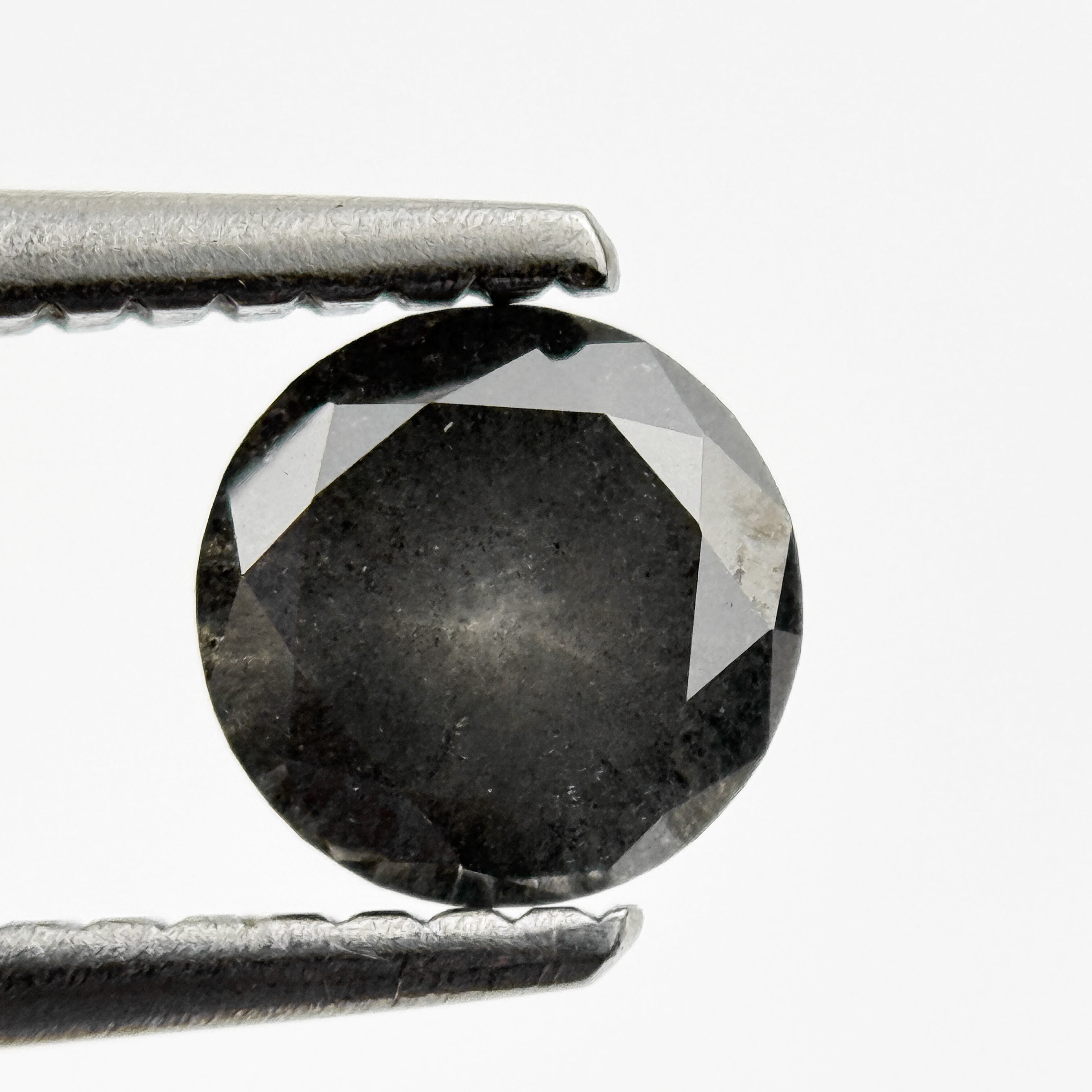 0.72 Ct Round Brilliant Cut Grey Natural Minimalist Diamond