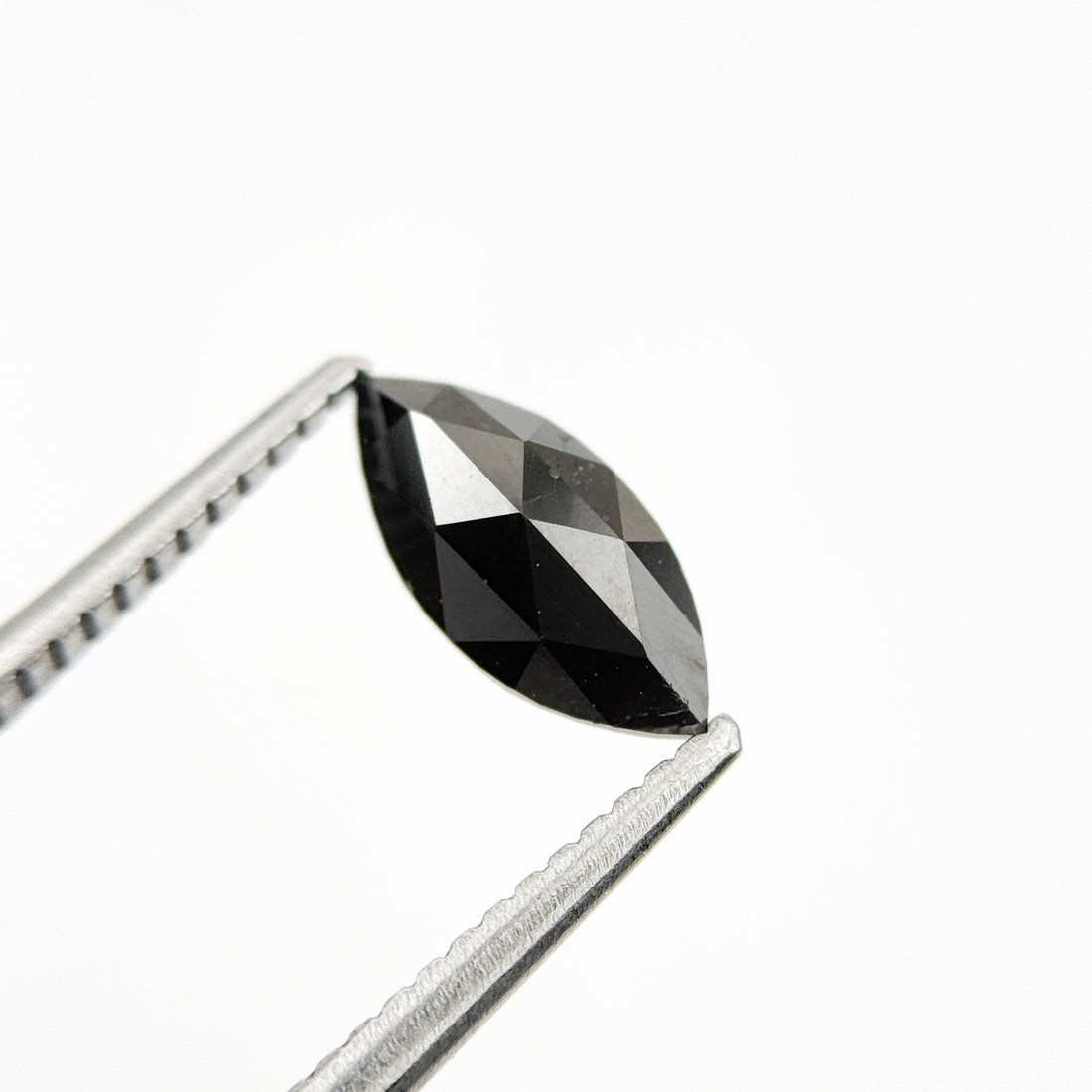 1.01 Ct Marquise Rose Cut Black Natural Salt and Pepper Diamond