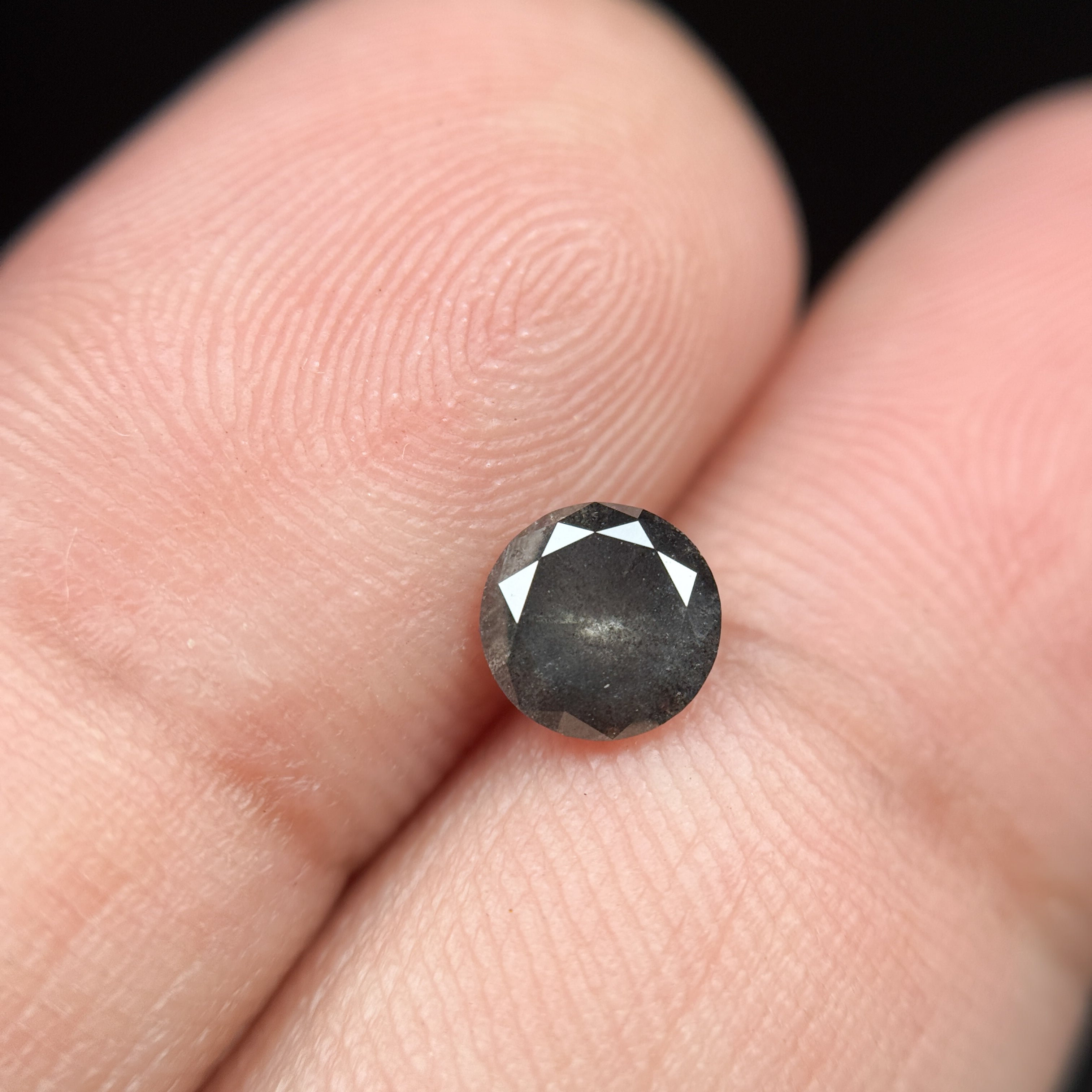 0.72 Ct Round Brilliant Cut Grey Natural Minimalist Diamond