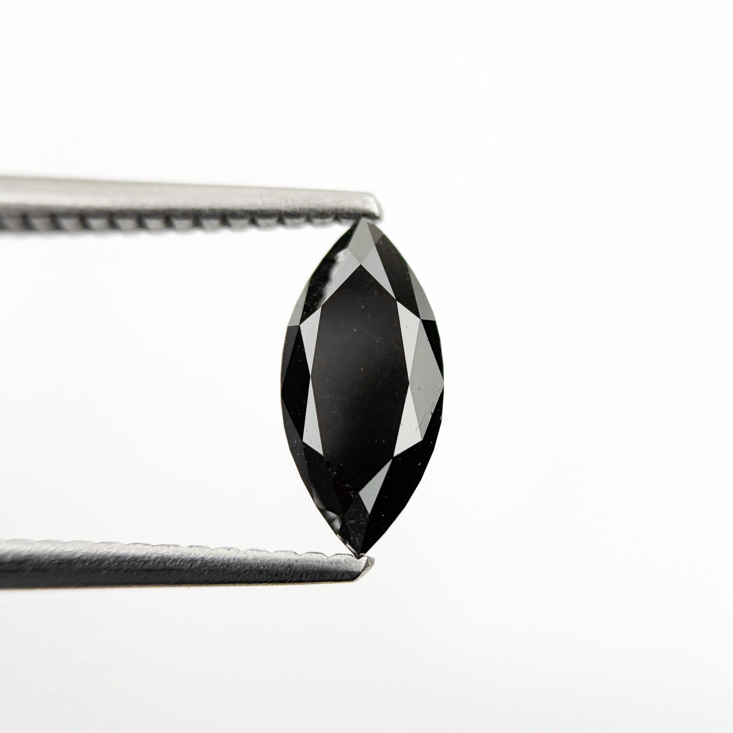 1.01 Ct Marquise Rose Cut Black Natural Salt and Pepper Diamond
