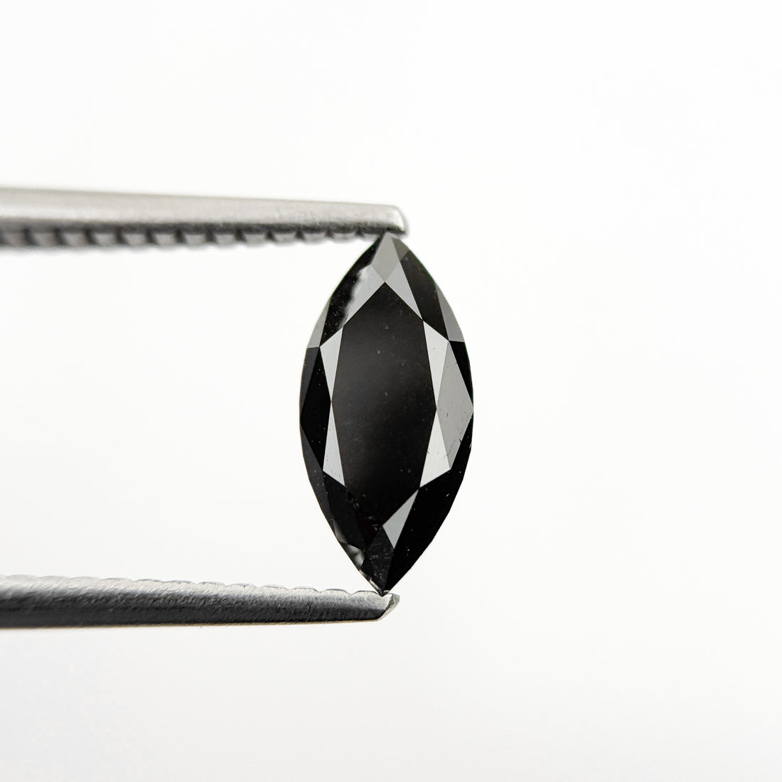 1.01 Ct Marquise Rose Cut Black Natural Salt and Pepper Diamond