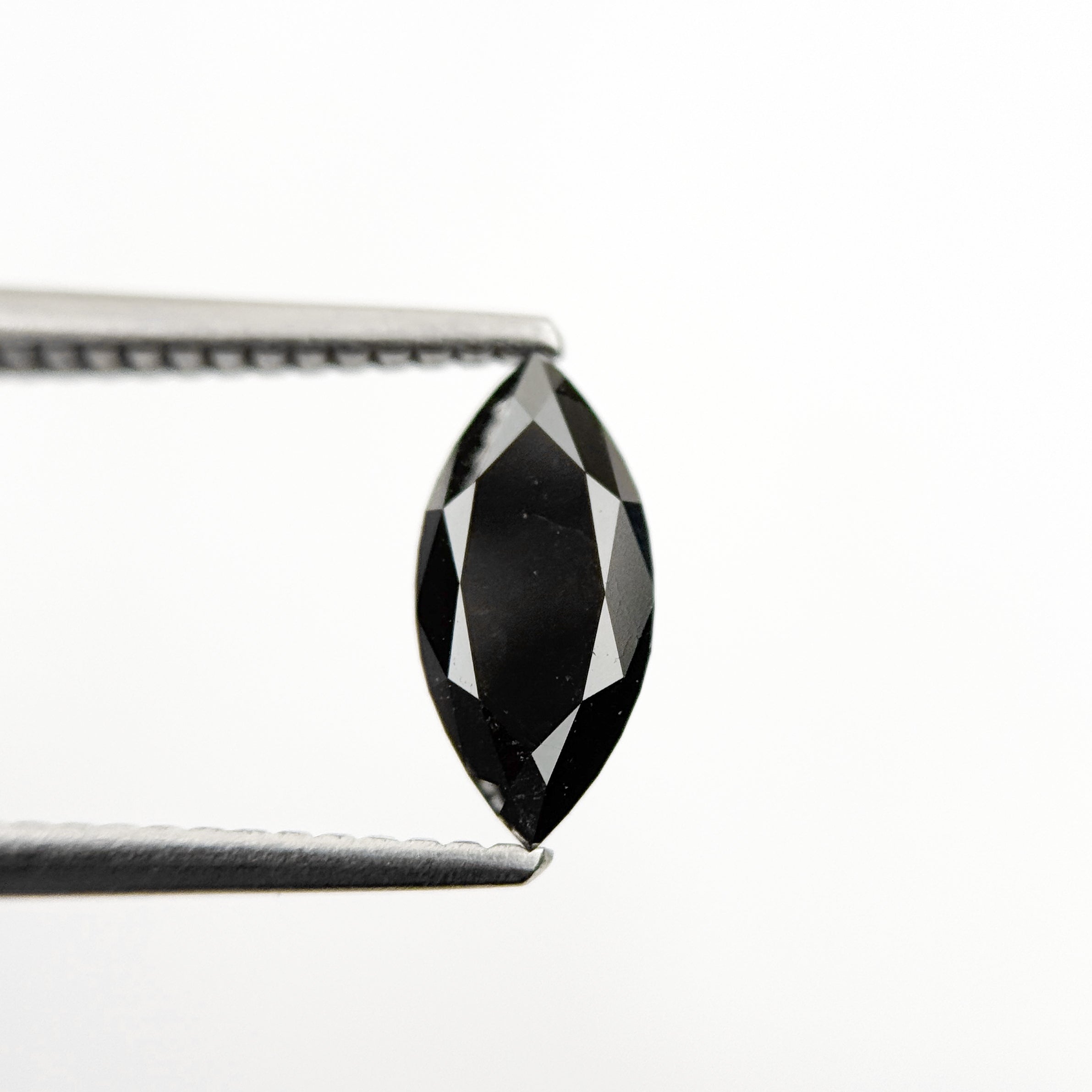 1.01 Ct Marquise Rose Cut Black Natural Salt and Pepper Diamond