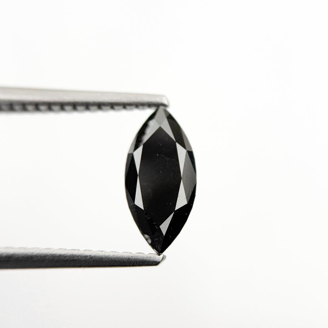 1.01 Ct Marquise Rose Cut Black Natural Salt and Pepper Diamond