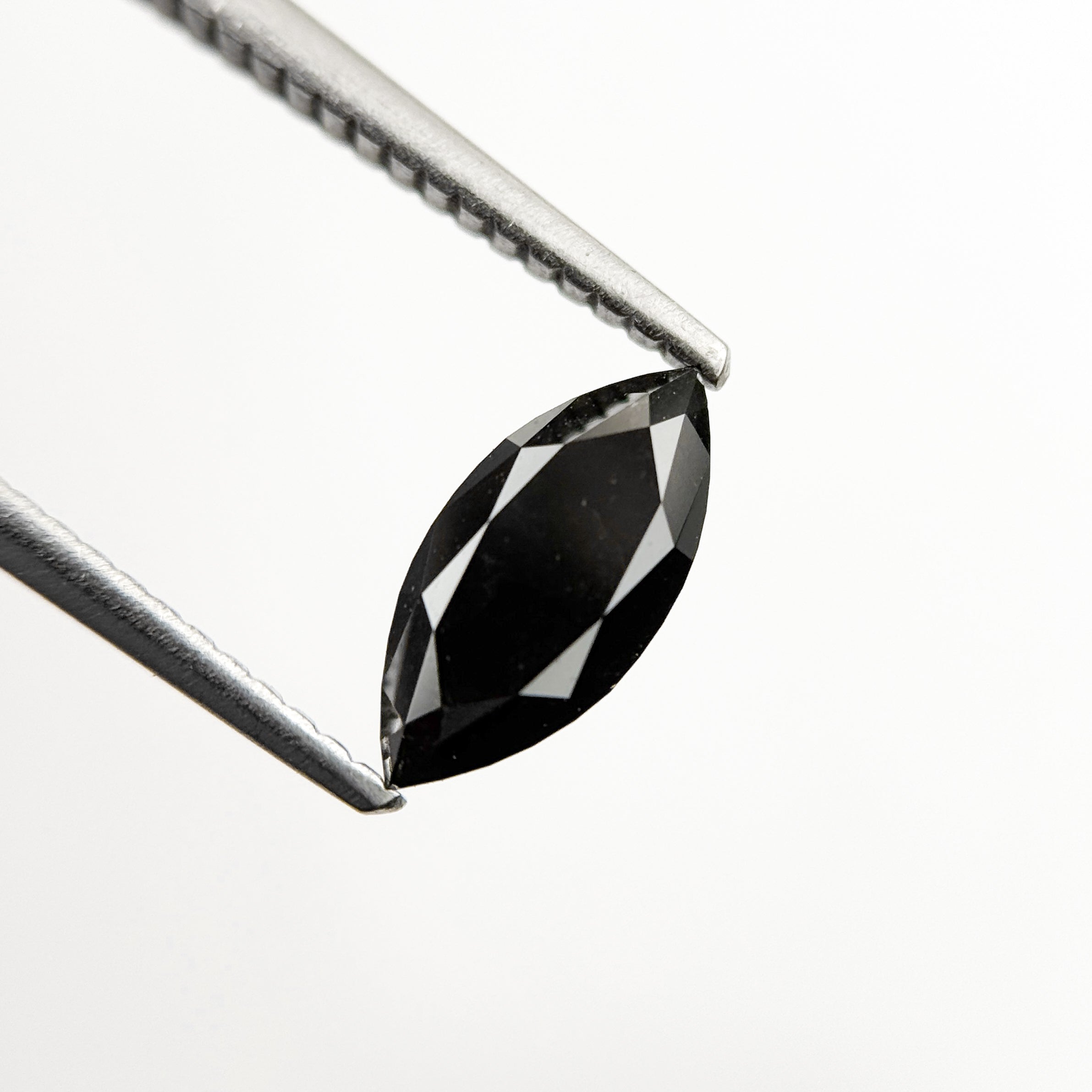 1.01 Ct Marquise Rose Cut Black Natural Salt and Pepper Diamond