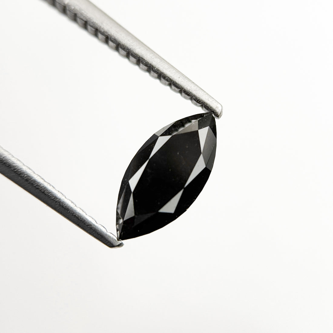 1.01 Ct Marquise Rose Cut Black Natural Salt and Pepper Diamond
