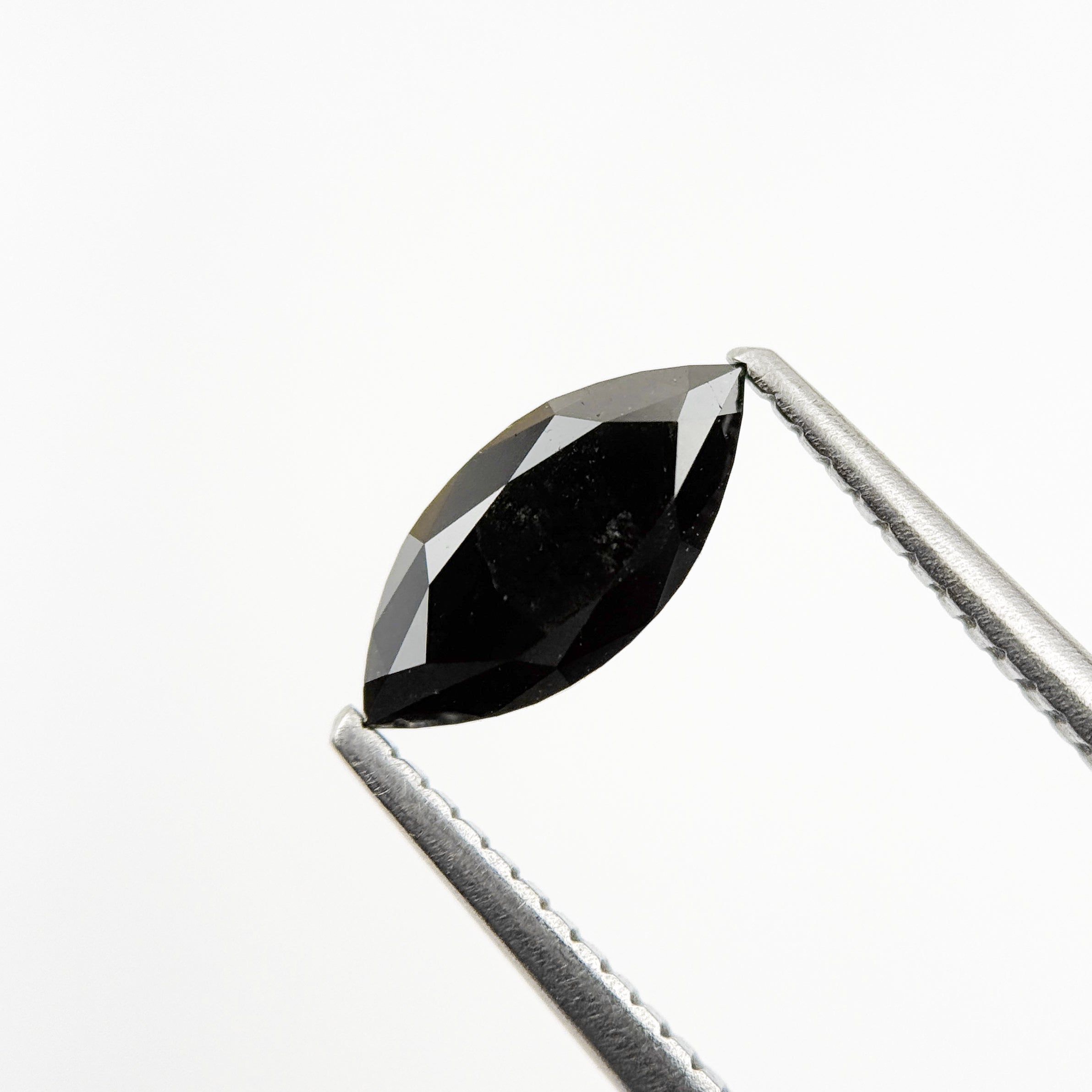 1.01 Ct Marquise Rose Cut Black Natural Salt and Pepper Diamond