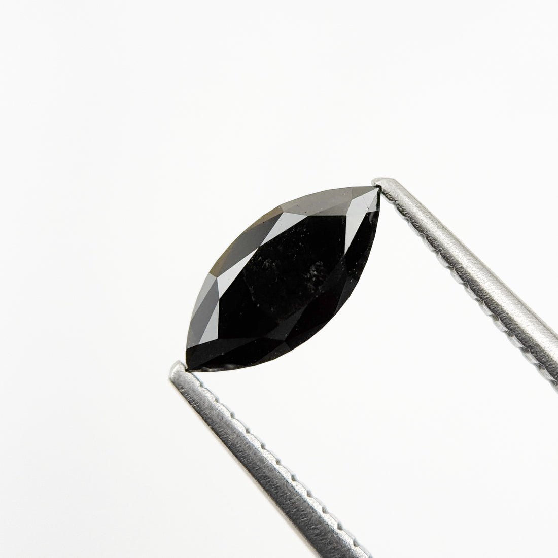 1.01 Ct Marquise Rose Cut Black Natural Salt and Pepper Diamond