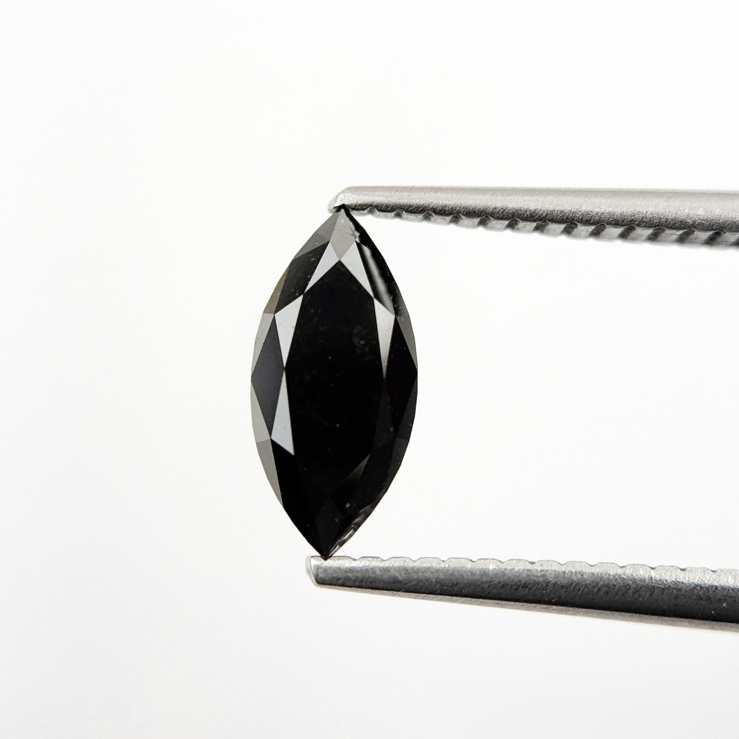 1.01 Ct Marquise Rose Cut Black Natural Salt and Pepper Diamond