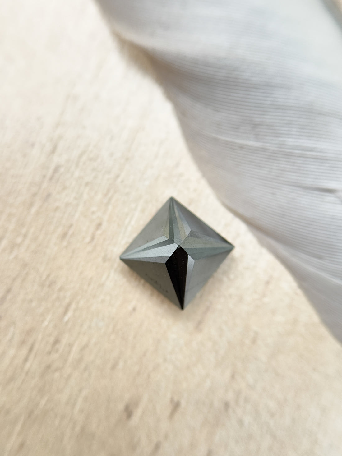 2.58 Ct Square Princess Rose Cut Black Natural Salt and Pepper Diamond