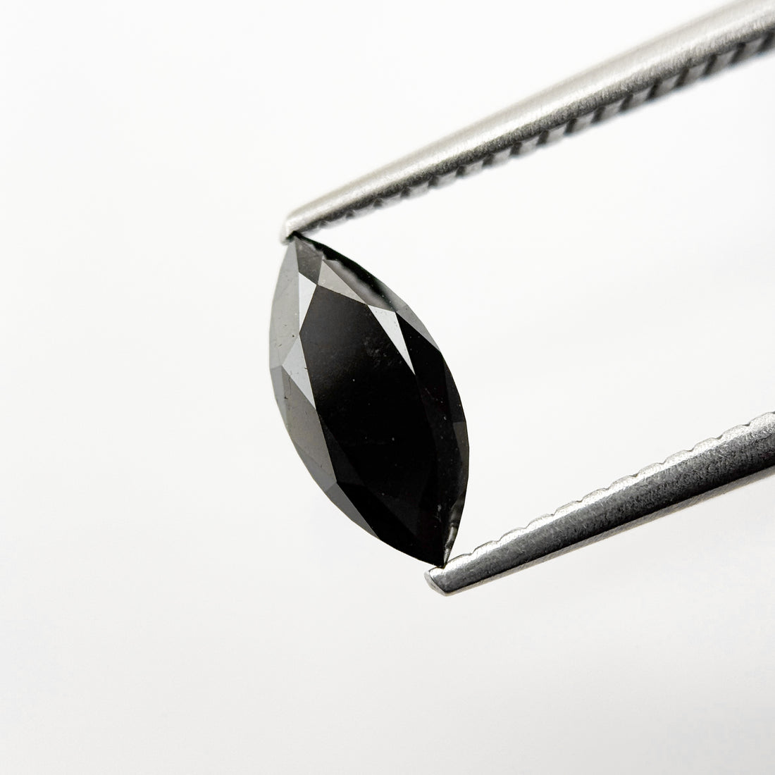1.01 Ct Marquise Rose Cut Black Natural Salt and Pepper Diamond