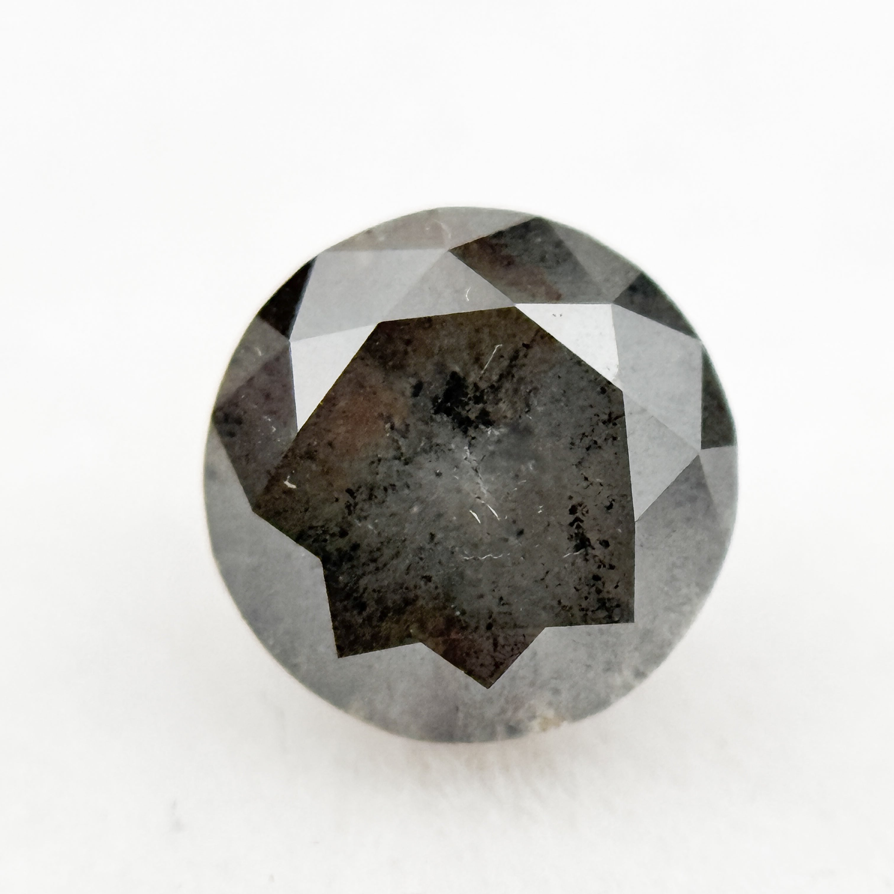 1.08 Ct Round Brilliant Cut Grey Natural Galaxy Diamond