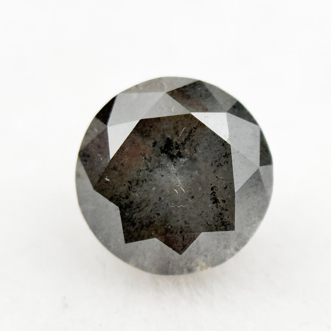 1.08 Ct Round Brilliant Cut Grey Natural Galaxy Diamond