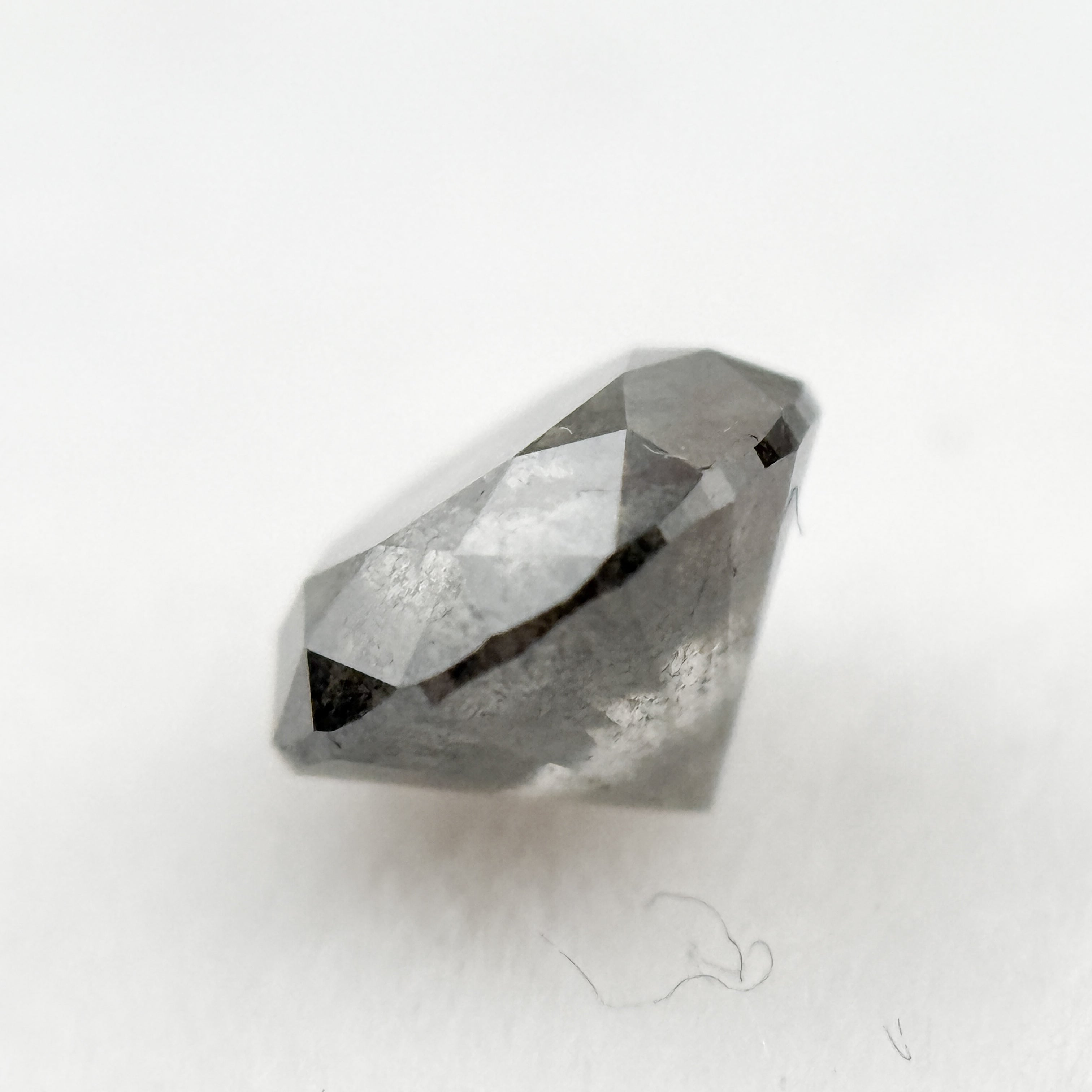 1.08 Ct Round Brilliant Cut Grey Natural Galaxy Diamond