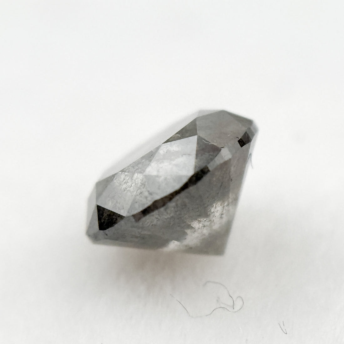 1.08 Ct Round Brilliant Cut Grey Natural Galaxy Diamond