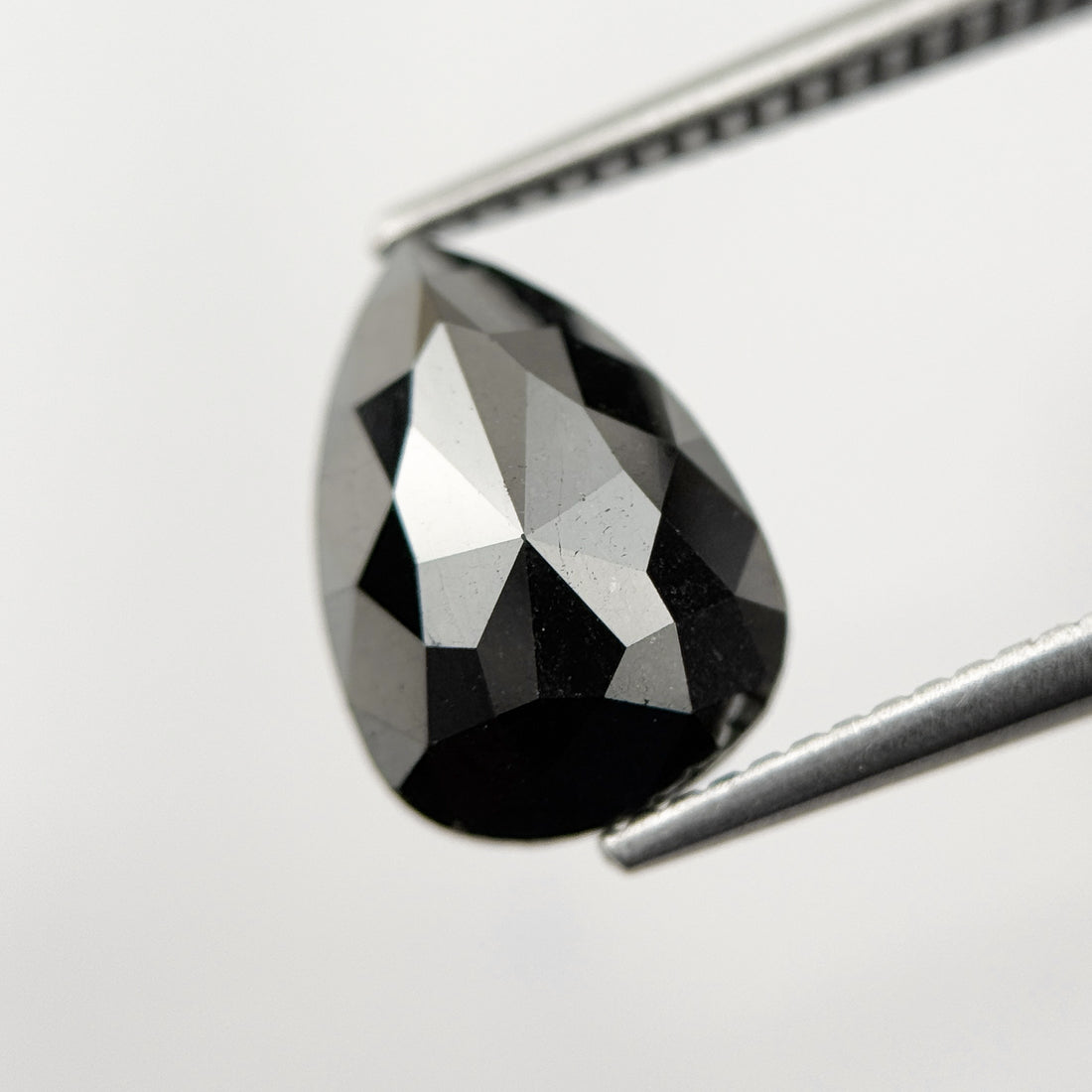 3.28 Ct Pear Rose Cut Black Natural Fancy Diamond