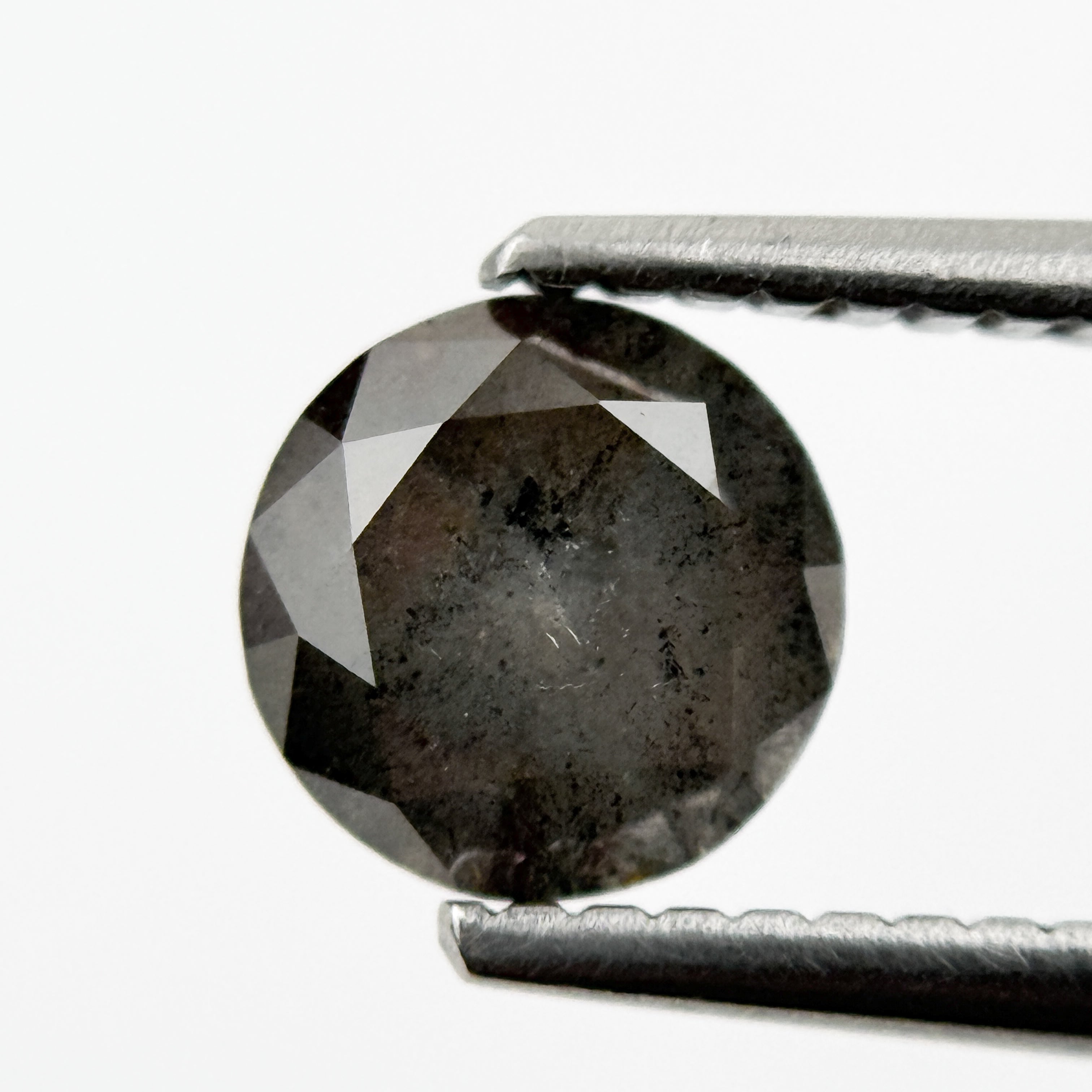 1.08 Ct Round Brilliant Cut Grey Natural Galaxy Diamond