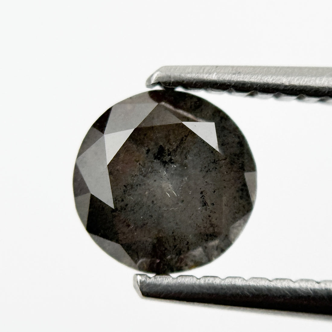 1.08 Ct Round Brilliant Cut Grey Natural Galaxy Diamond