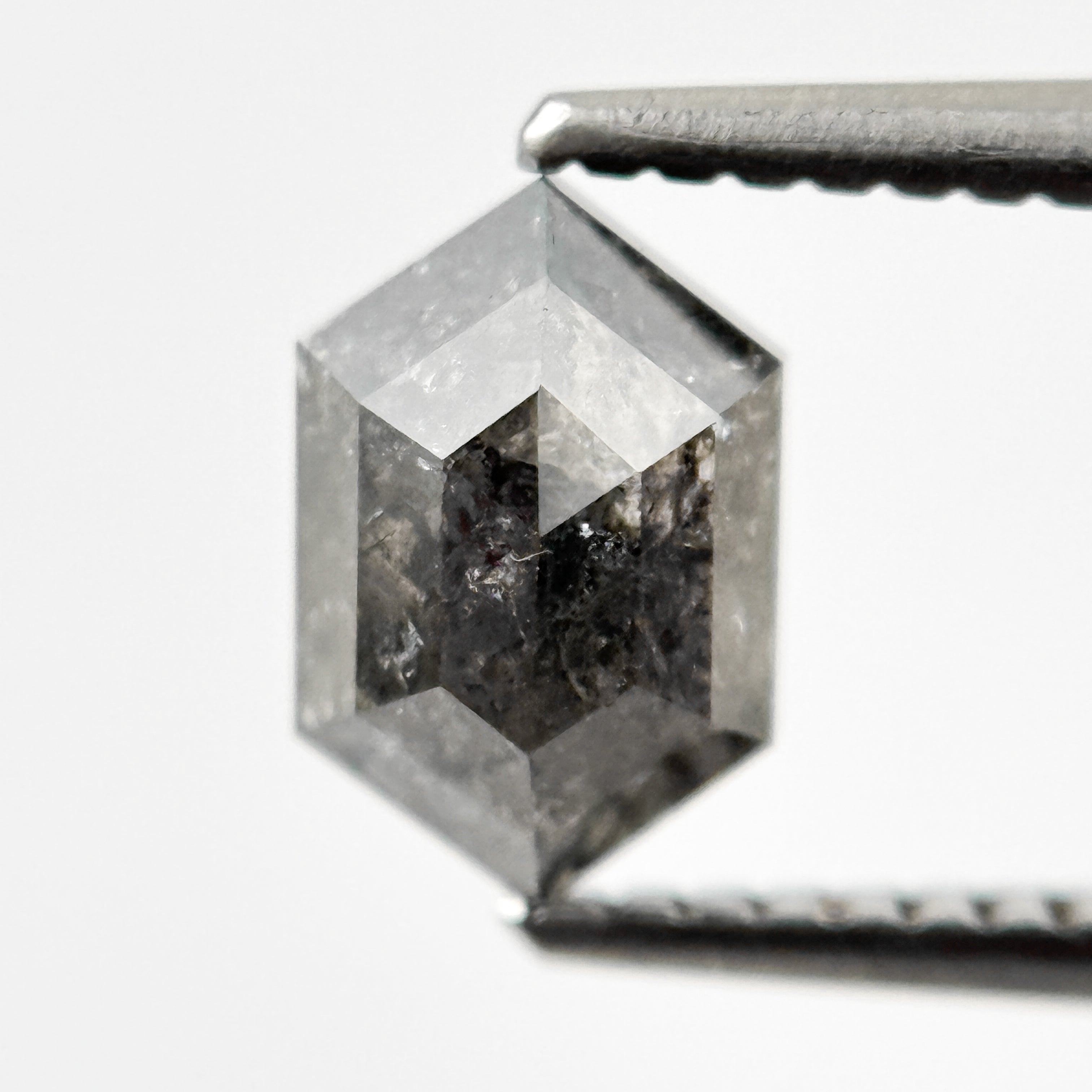 1.42 Ct Hexagon Rose Cut Grey Fancy Natural Salt and Pepper Diamond