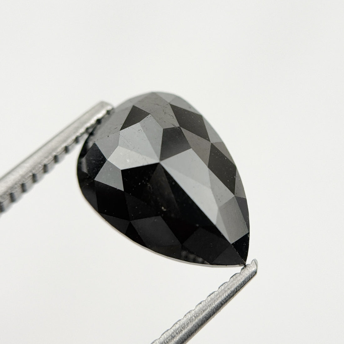 3.28 Ct Pear Rose Cut Black Natural Fancy Diamond